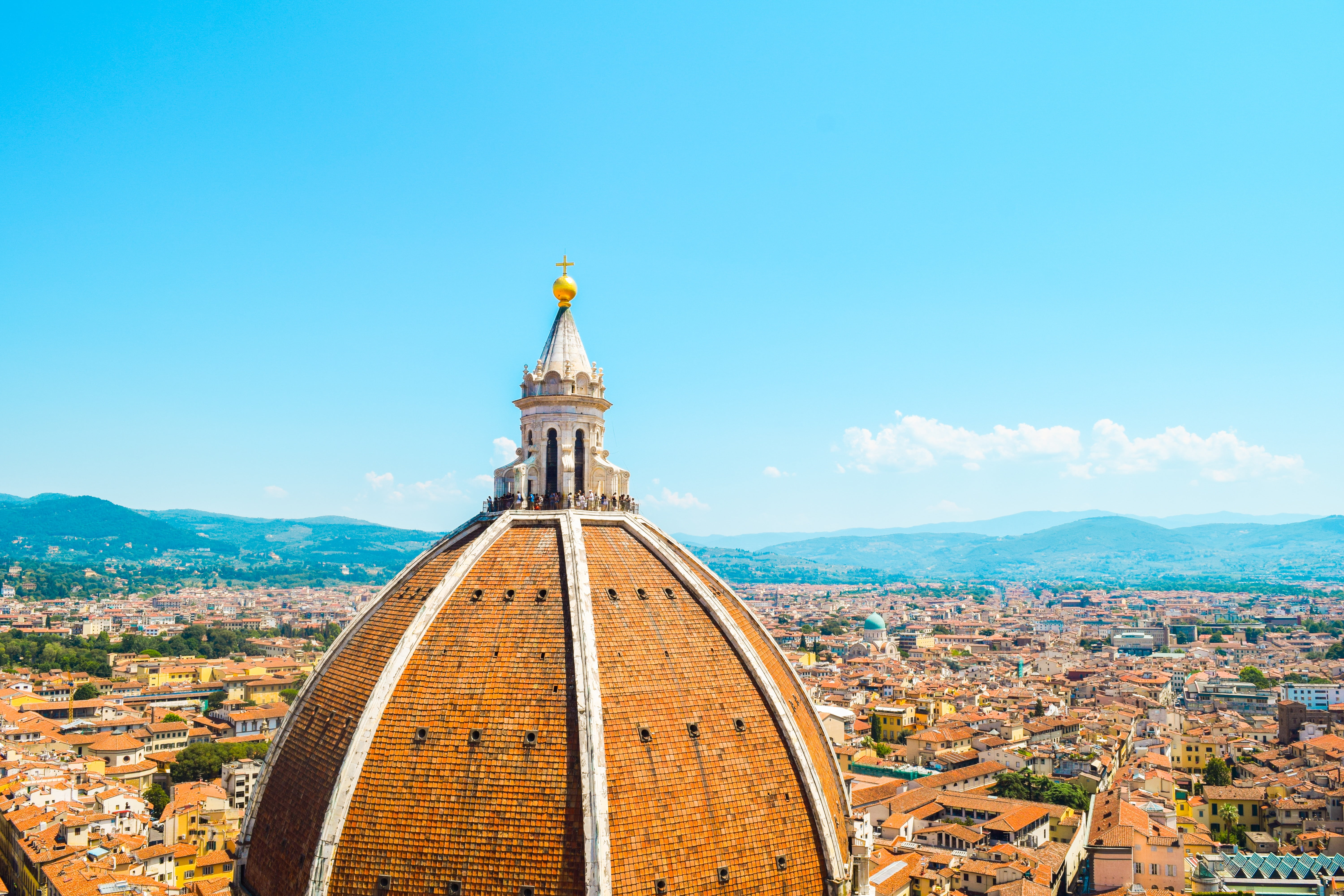 brown, travel destinations, blue, sky, white, view, duomo, belief, city, day, building exterior, architecture, nature, cityscape, building, travel, spire, HD Wallpaper