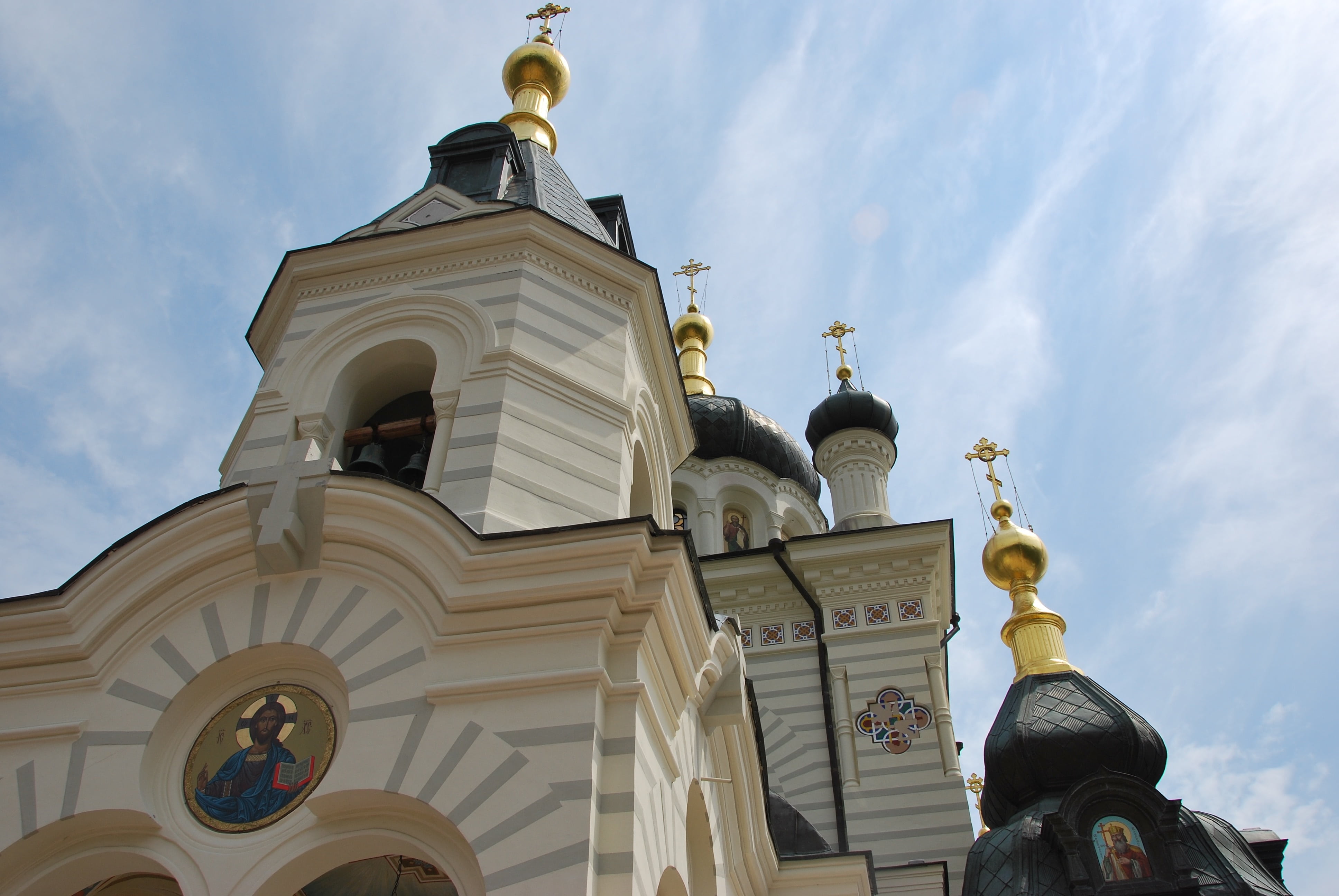 dome, no people, ornate, foros, place of worship, cloud - sky, church, day, spirituality, building, architecture, cross, outdoors, 4K, gold colored, religion, HD Wallpaper