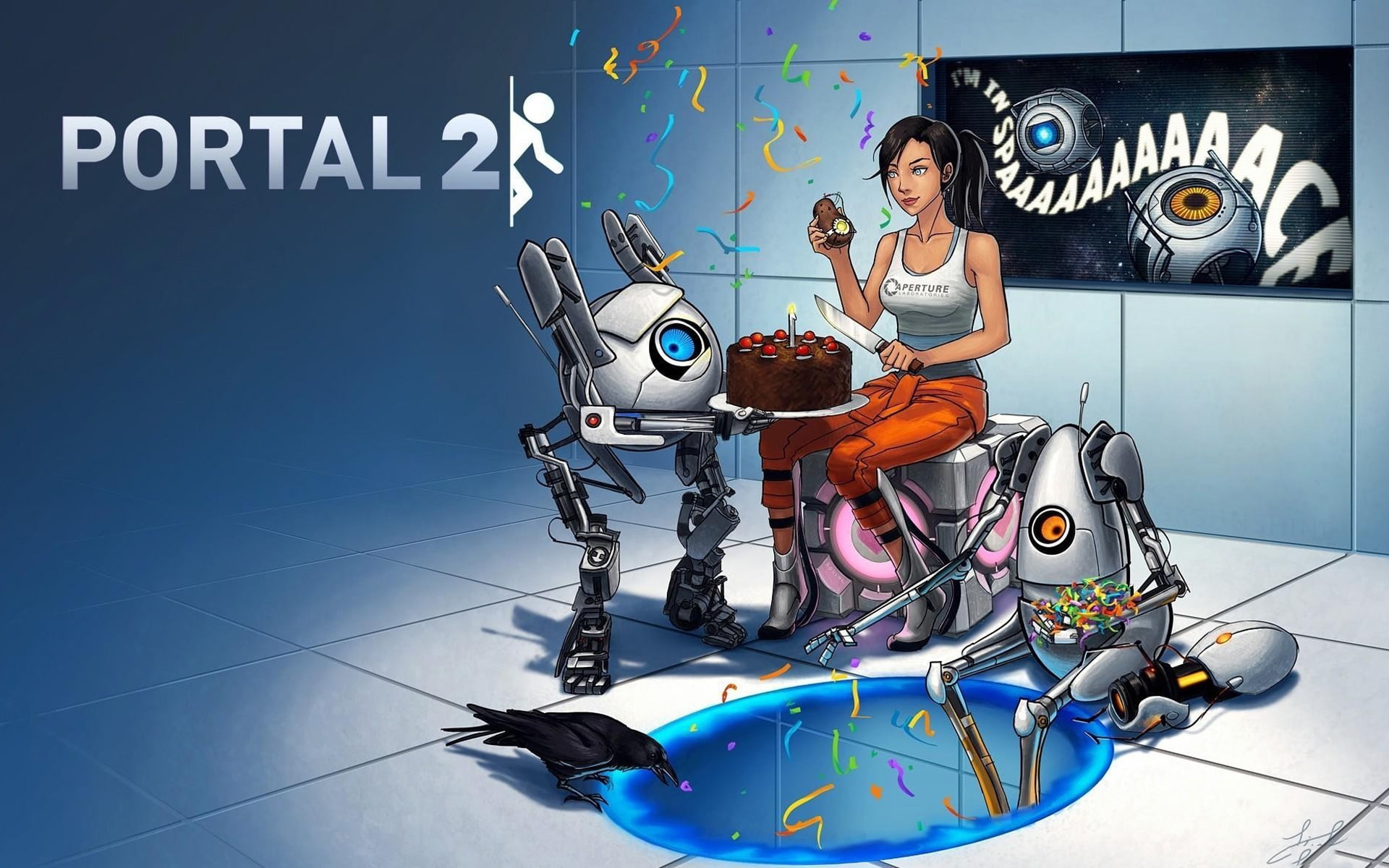 future, space, valve, anniversary, 1080P, portal, HD Wallpaper