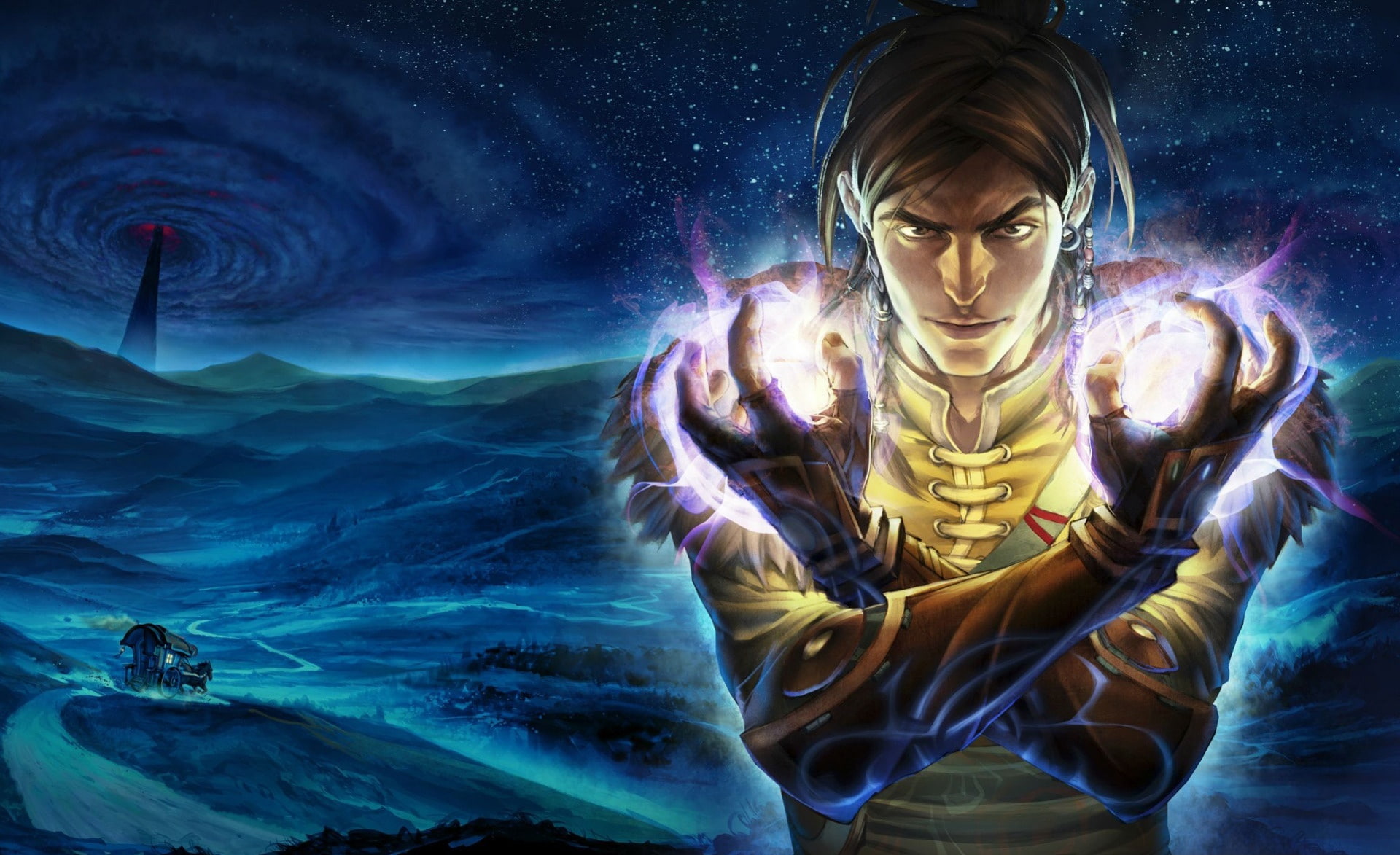 video game, male, space, character, art and craft, underwater, indoors, painting, water, nature, Fable, one person, Games, creativity, looking at camera, HD Wallpaper