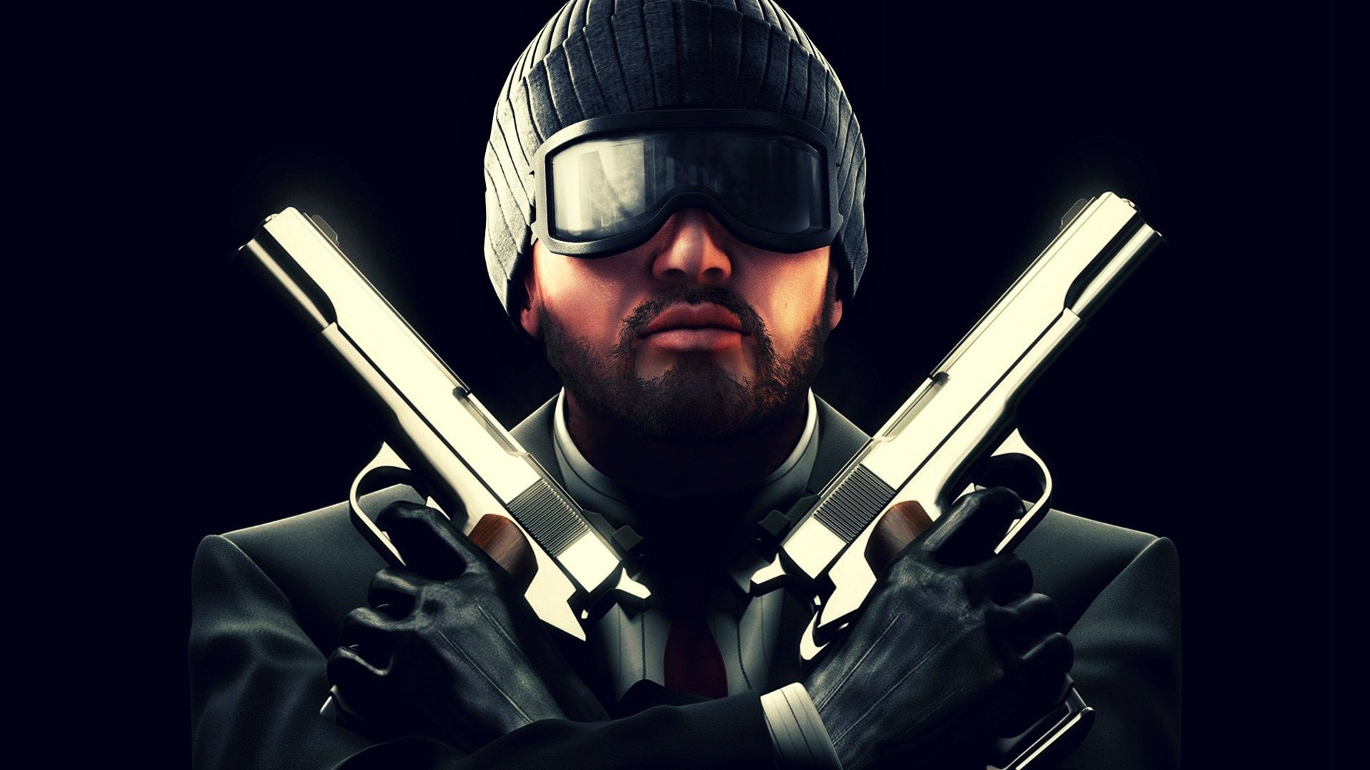 front view, aggression, indoors, masculinity, black background, dark, helmet, beard, Video Game, males, headshot, looking at camera, men, government, portrait, HD Wallpaper