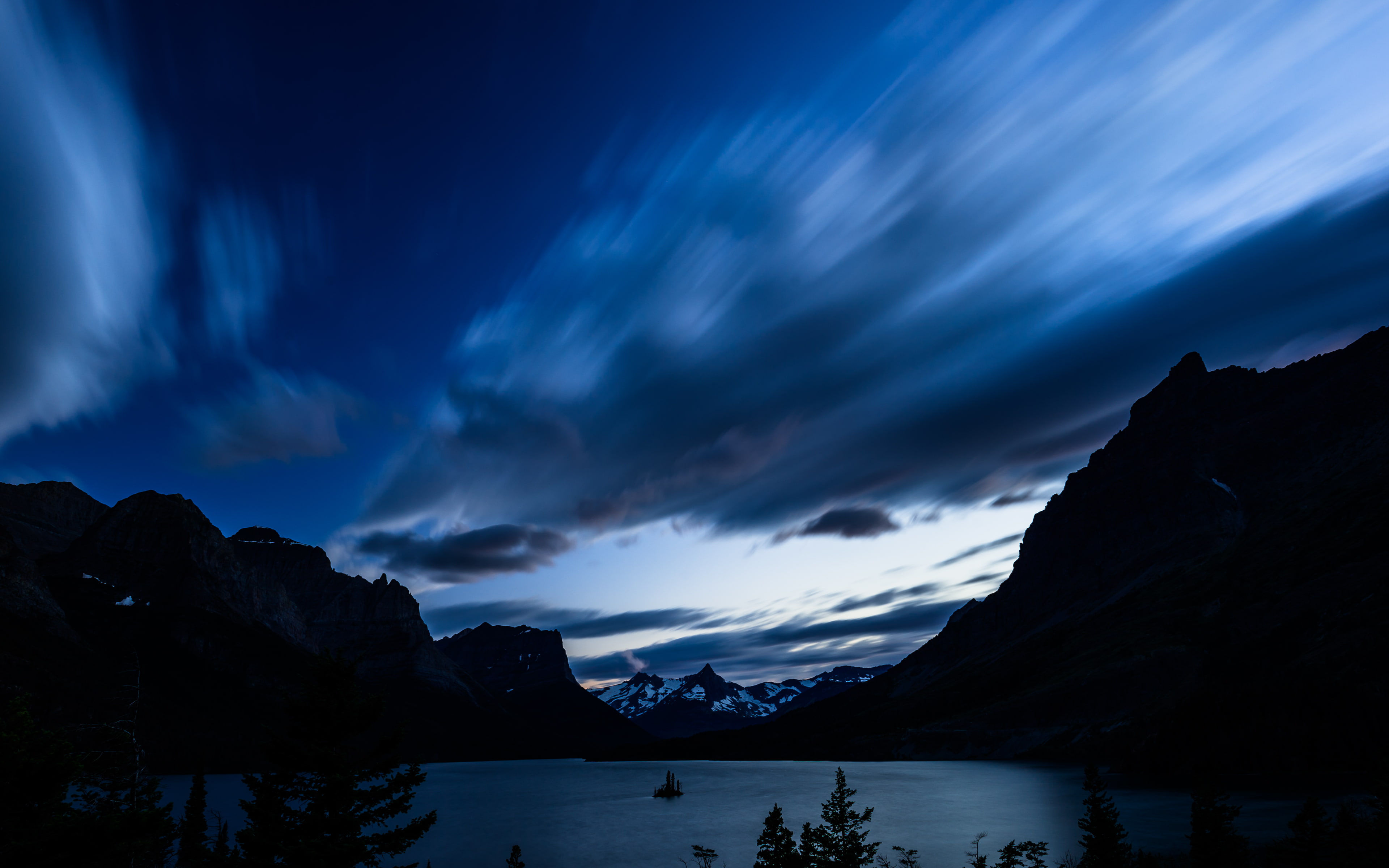nature, nikon, water, clouds, mountains, black, nikonaf‑snikkor24‑70mmf/2.8ed, island, 4K, nikond4, dark, sky, blue, longexposure, lakes, landscape, darkblue, HD Wallpaper