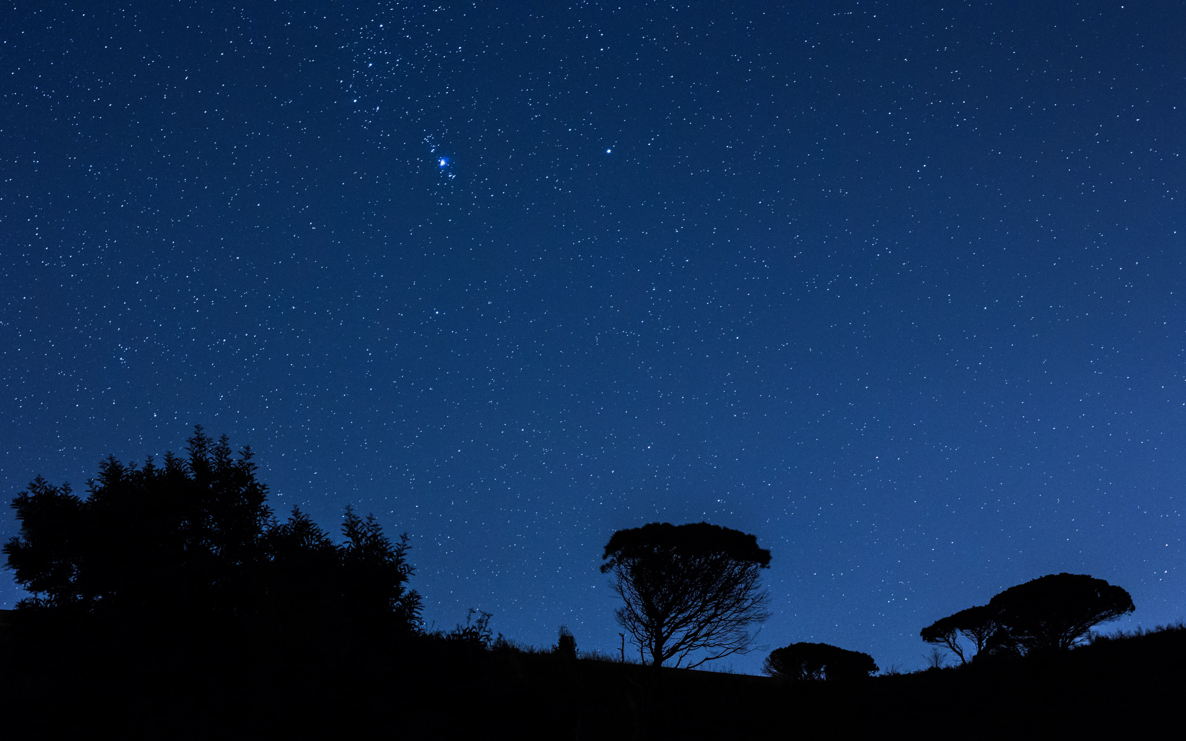 scenics - nature, land, siciliyitaly, 4K, beauty in nature, blue, silhouette, galaxy, italy, stars, star field, star, space and astronomy, photography, HD Wallpaper