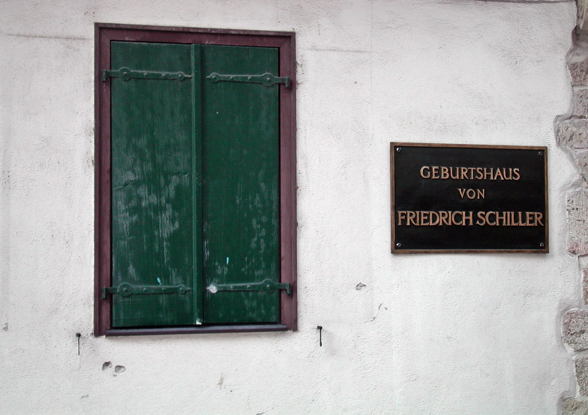 communication, germany, places of interest, closed, poet, shutter, message, house, marbach, wood - material, schiller, green color, tourist attraction, HD Wallpaper
