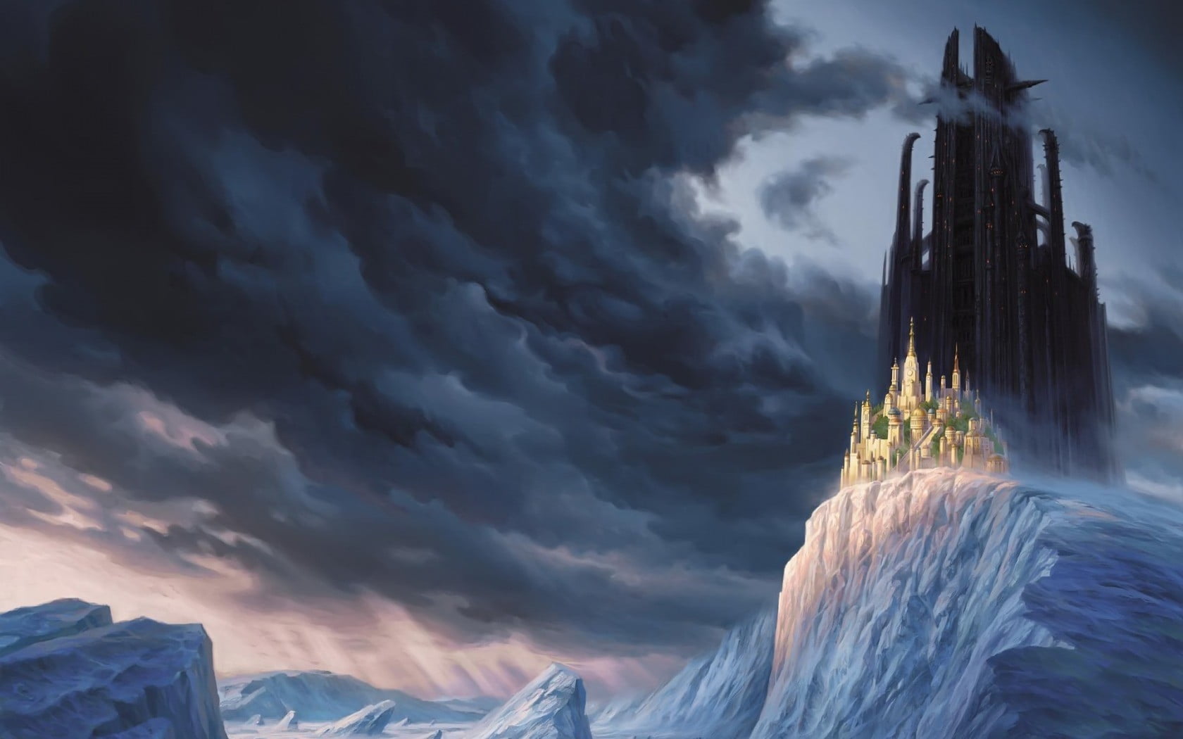Christophe Vacher, d, outdoors, power in nature, skyscraper, beauty in nature, castle, long exposure, scenics - nature, no people, tourism, office building exterior, HD Wallpaper