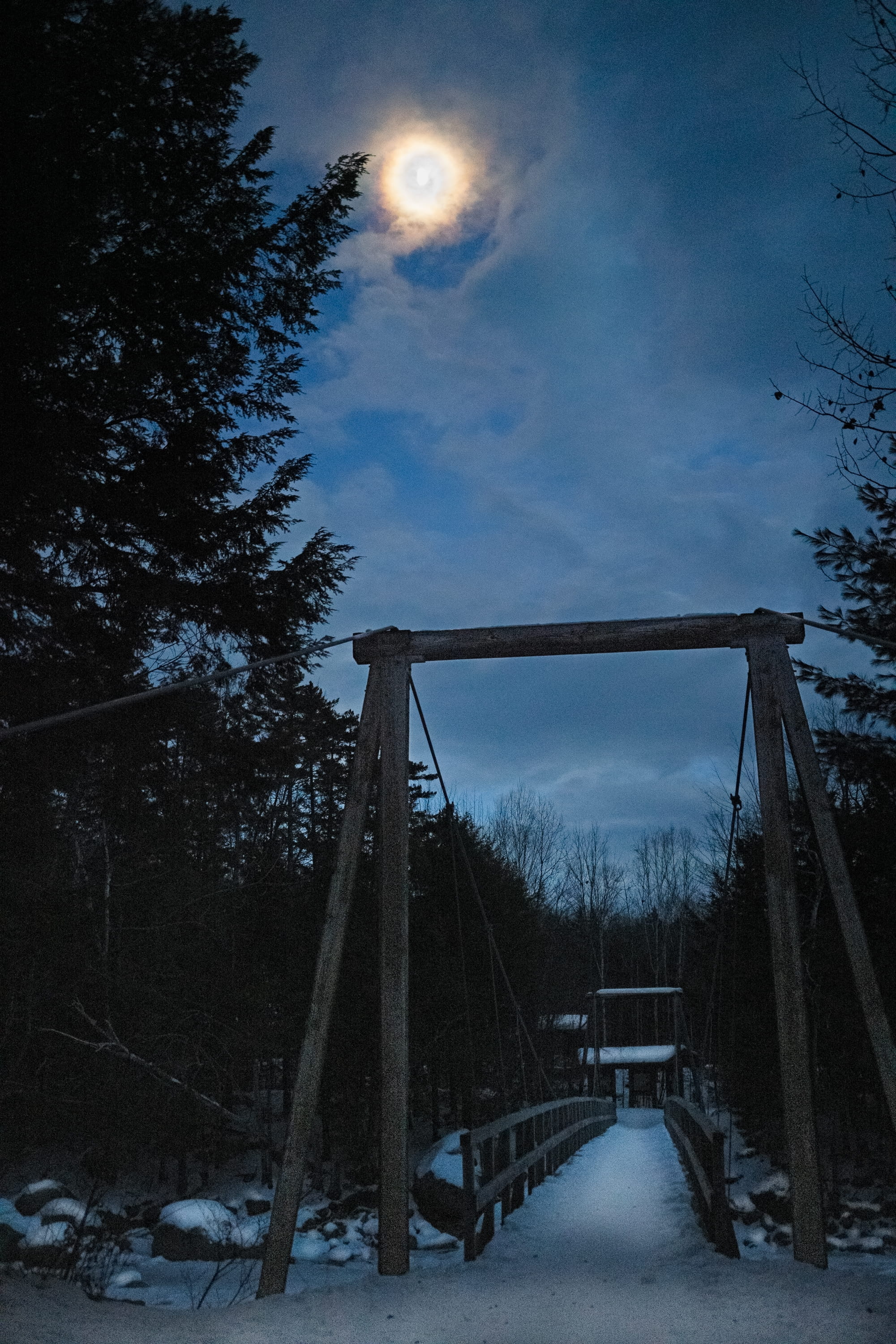 snow, built structure, nature, jungle gym, cold temperature, tree, play area, scenics - nature, bridge, leisure activities, beauty in nature, forest, universe, Phone HD Wallpaper
