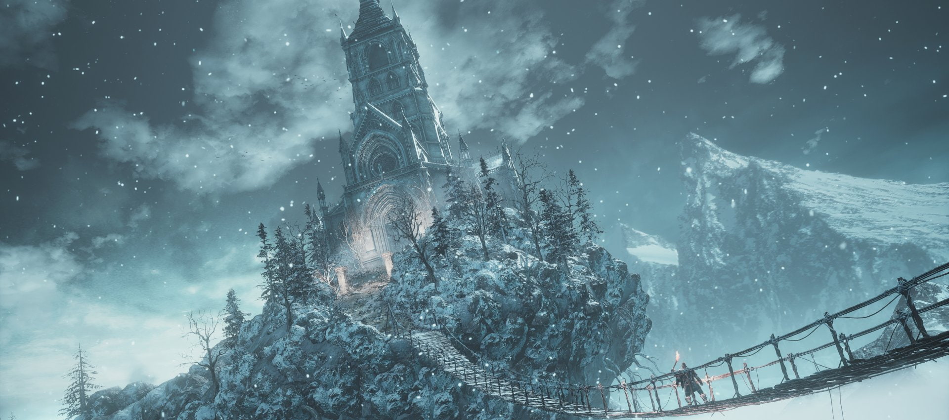 Dark Souls III, Dark Souls, Rope Bridge, Winter, 1080P, Castle, Snow, HD Wallpaper