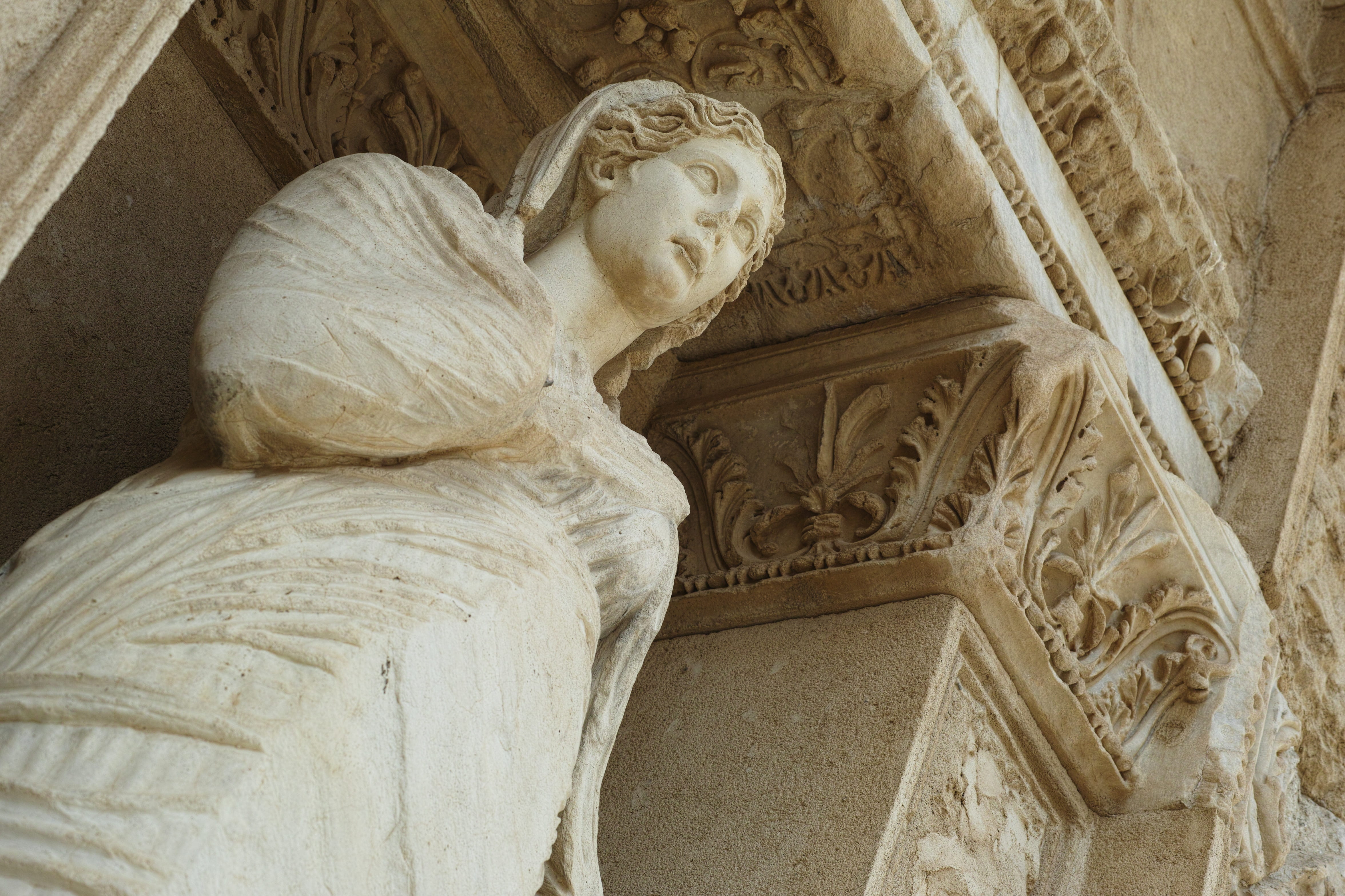 representation, old, religion, sculpture, on, composition, female likeness, high, stone, great, hellenic, angel, built structure, carving - craft product, HD Wallpaper