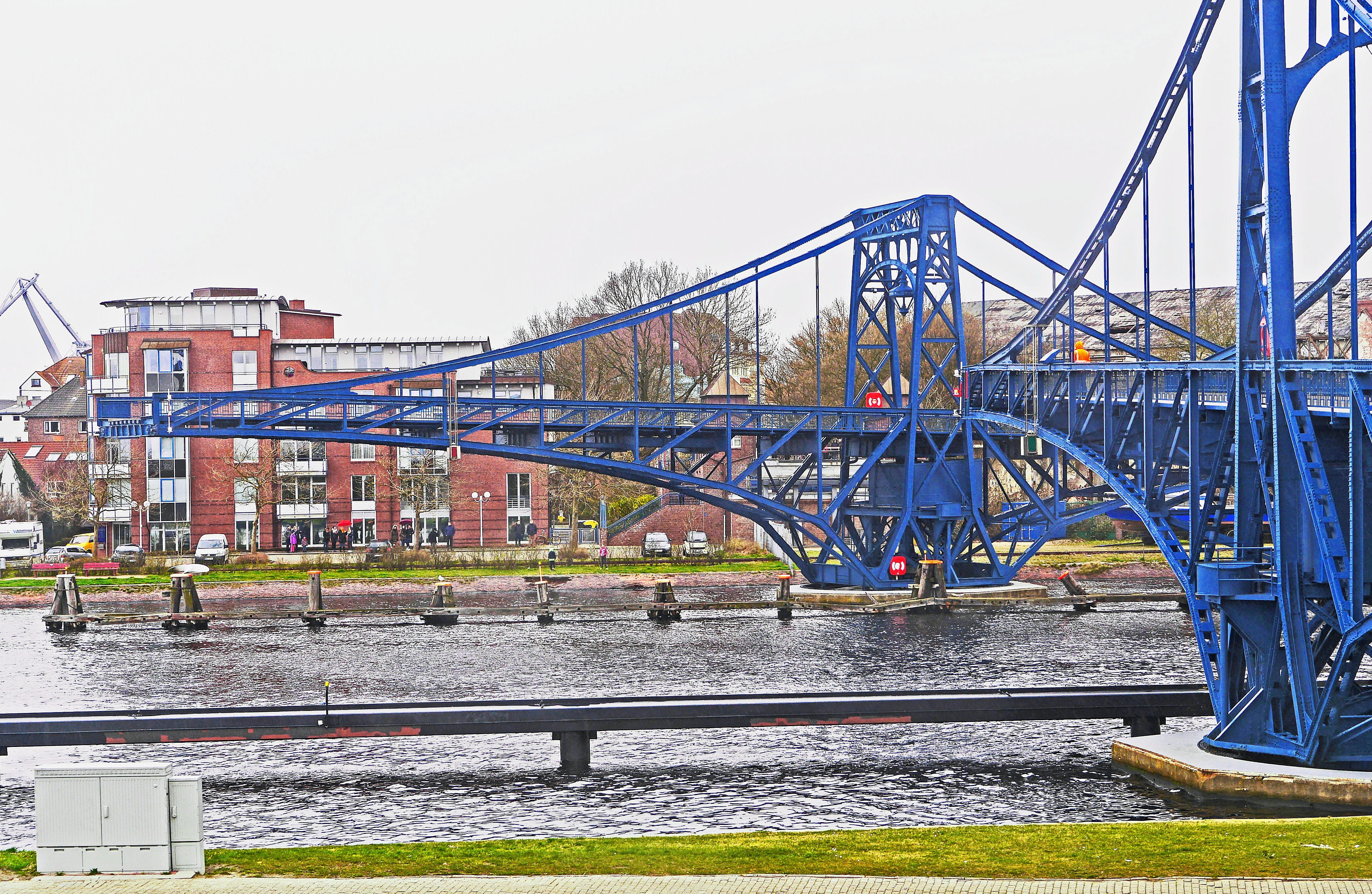 port, north sea coast, built structure, nature, kaiser wilhelm bridge, mode of transportation, transportation, architecture, rail transportation, harbour area, HD Wallpaper