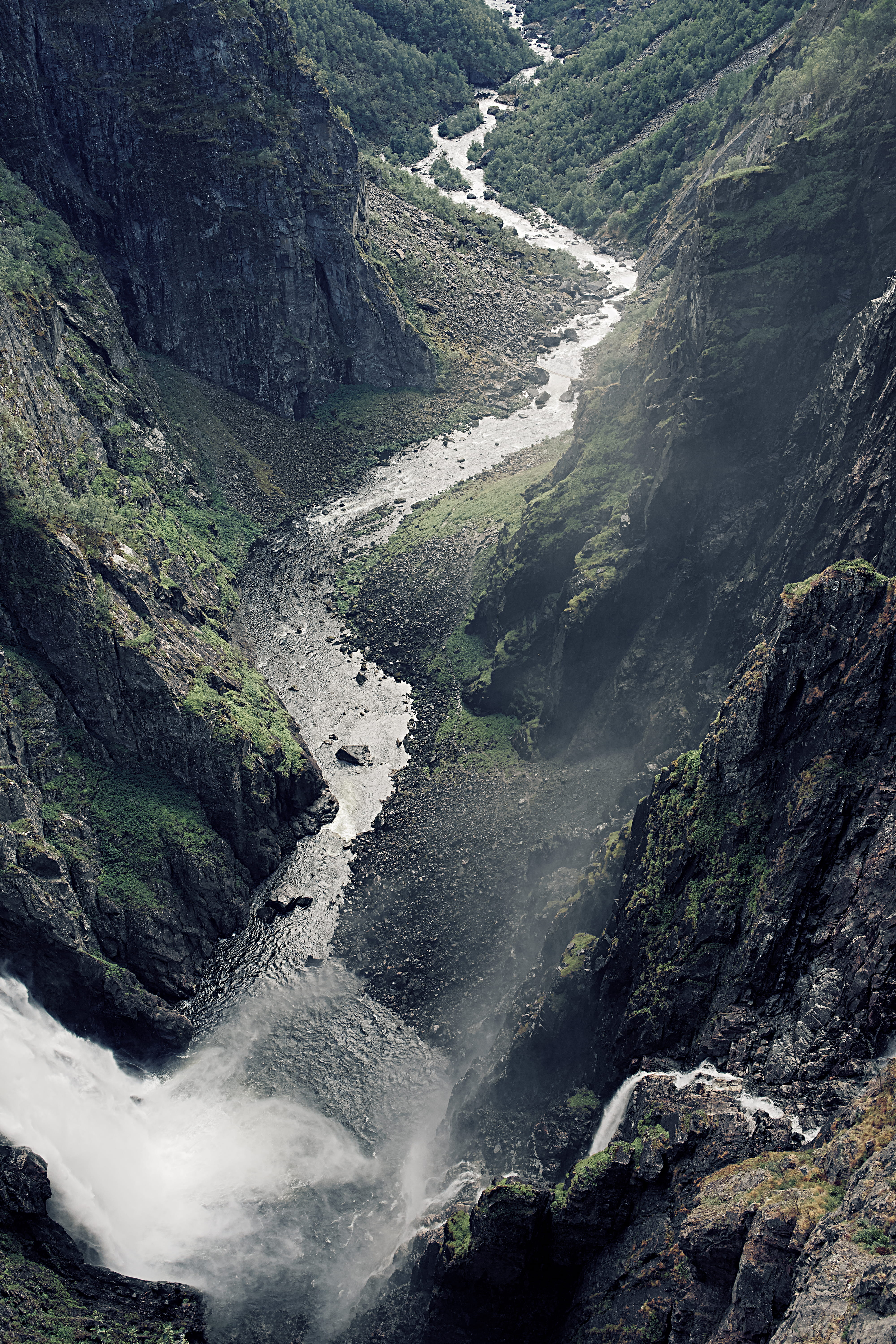 water, rocks, non-urban scene, formation, power in nature, waterfall, rivers, curve, outdoors, flowing water, curves, long exposure, mountain range, green, Phone HD Wallpaper