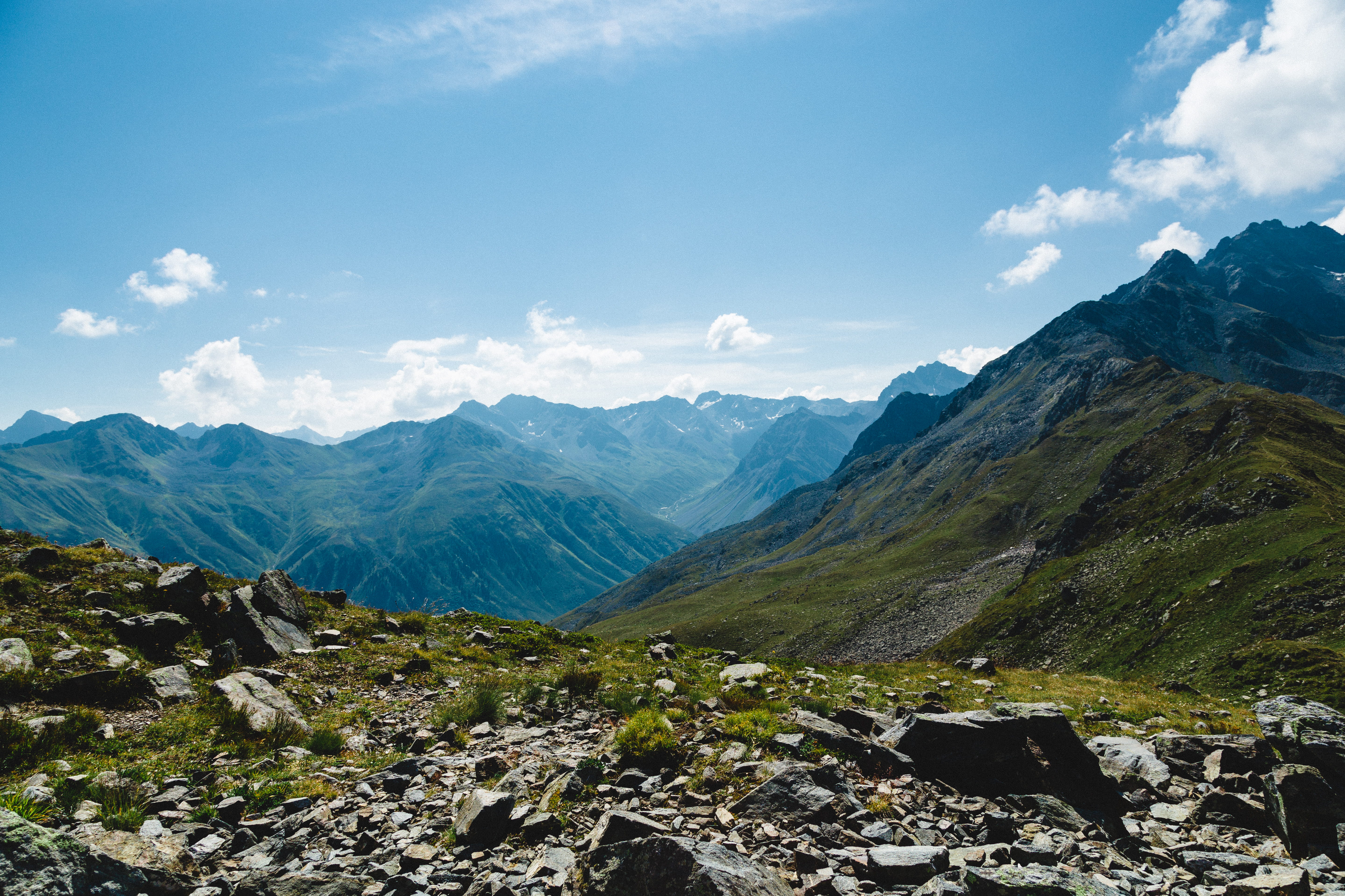 5K, scenics - nature, mountain range, sunlight, switzerland, tranquility, mountain, skies, landscape, hills, idyllic, mountain peak, nature, tranquil scene, HD Wallpaper
