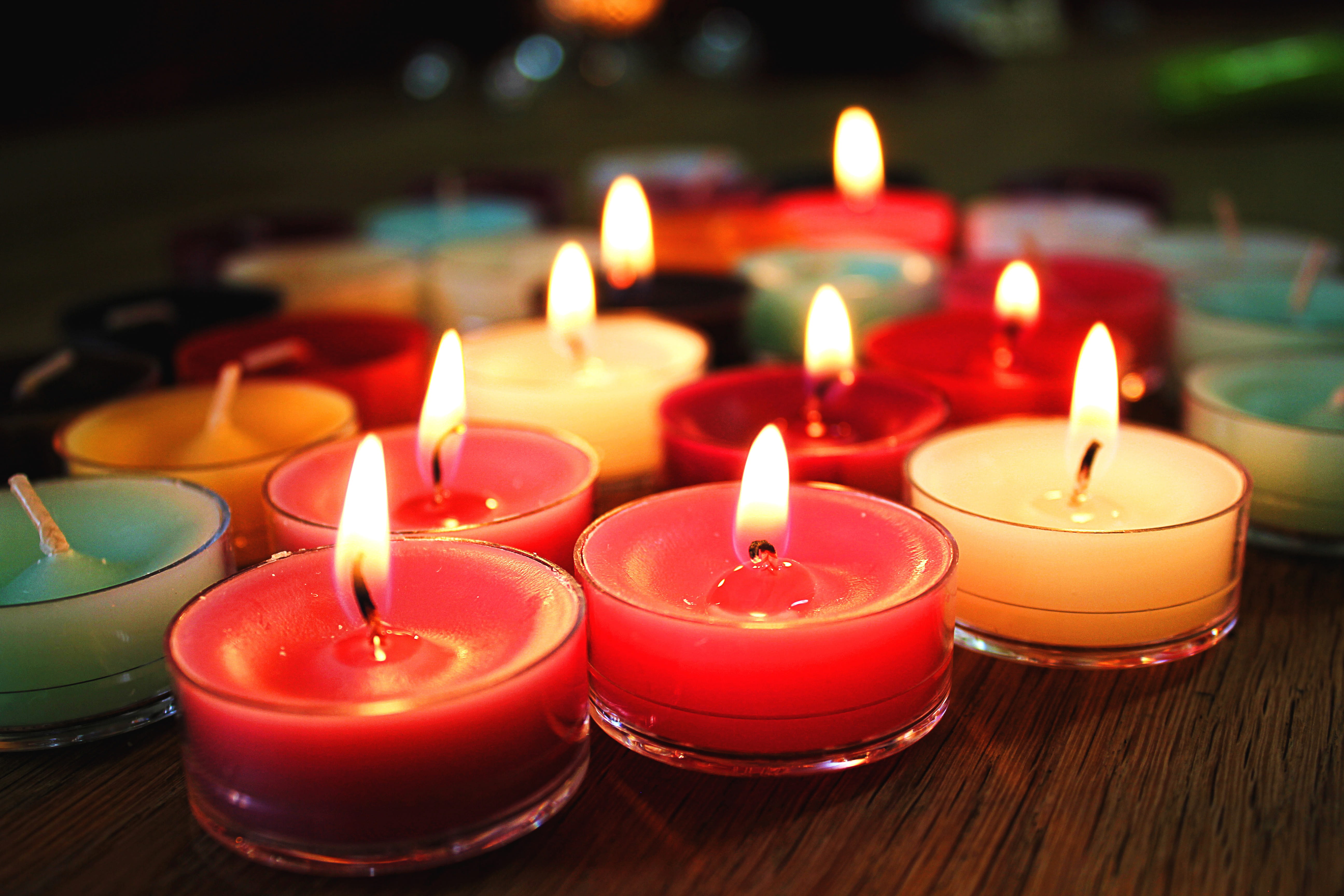 christmas, heat - temperature, flame, red, focus on foreground, decoration, group of objects, nature, tea light, 5K, indoors, illuminated, close-up, wellbeing, HD Wallpaper