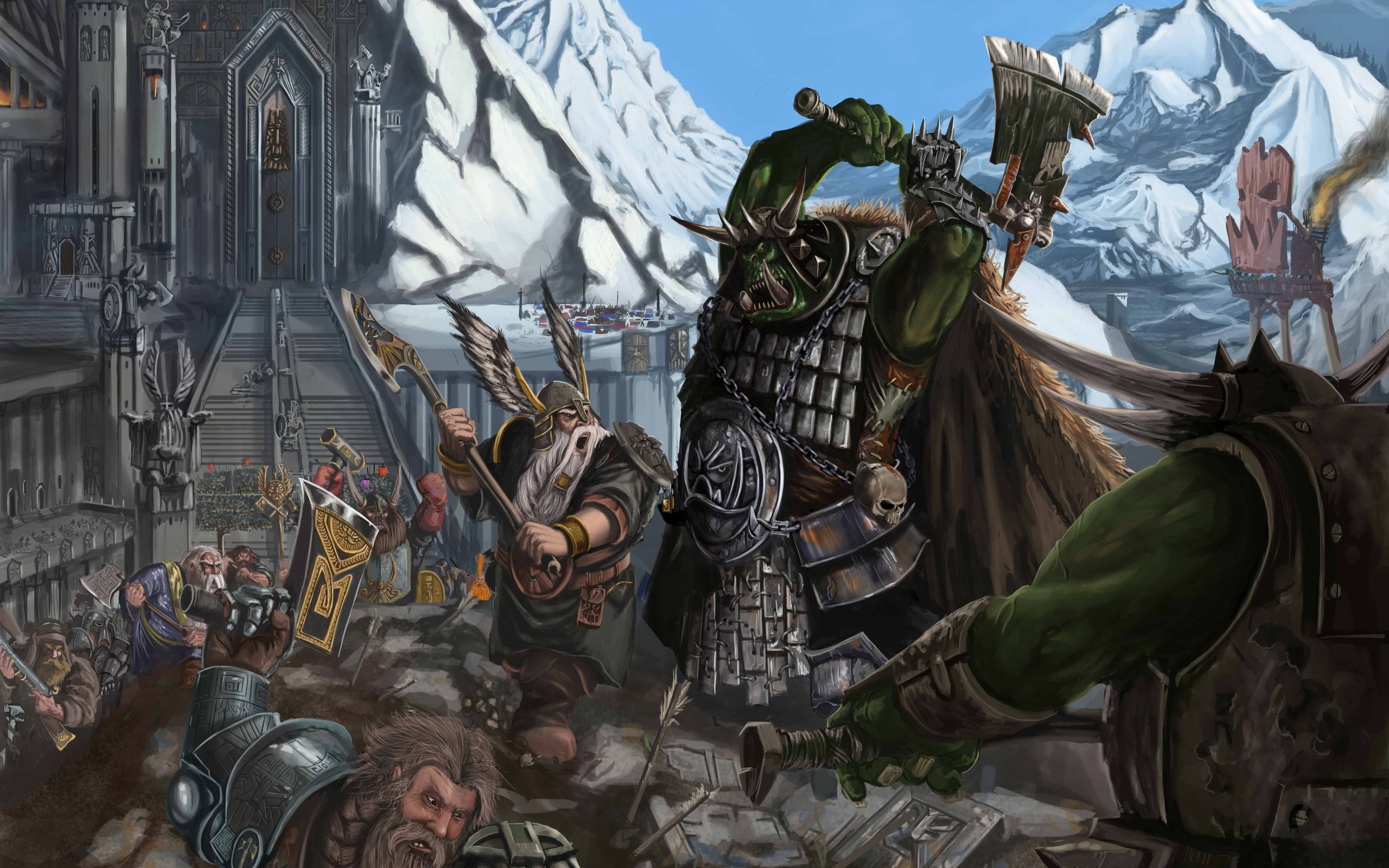 battles, 2K, attack, video, fantasy, warhammer, karak azul, game, HD Wallpaper