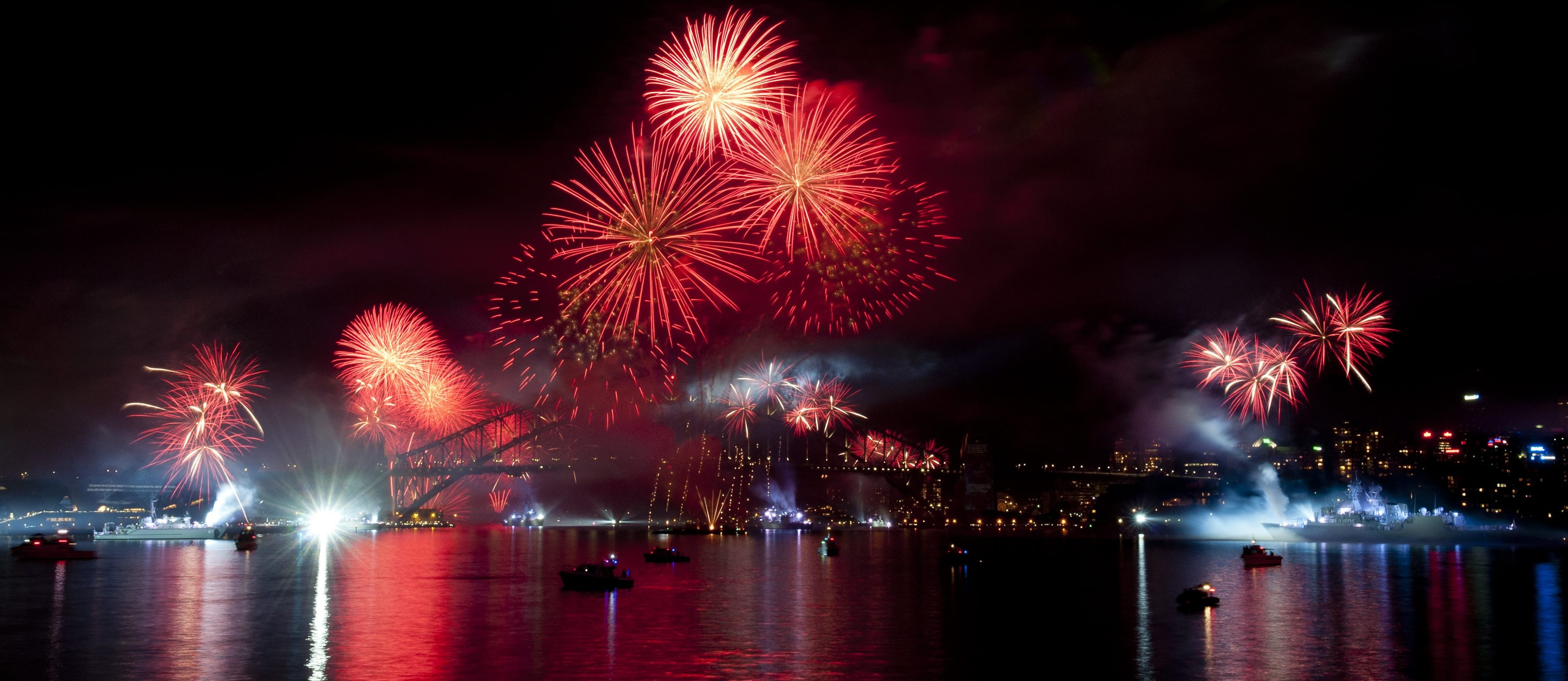 fireworks, explosion, 2K, HD Wallpaper