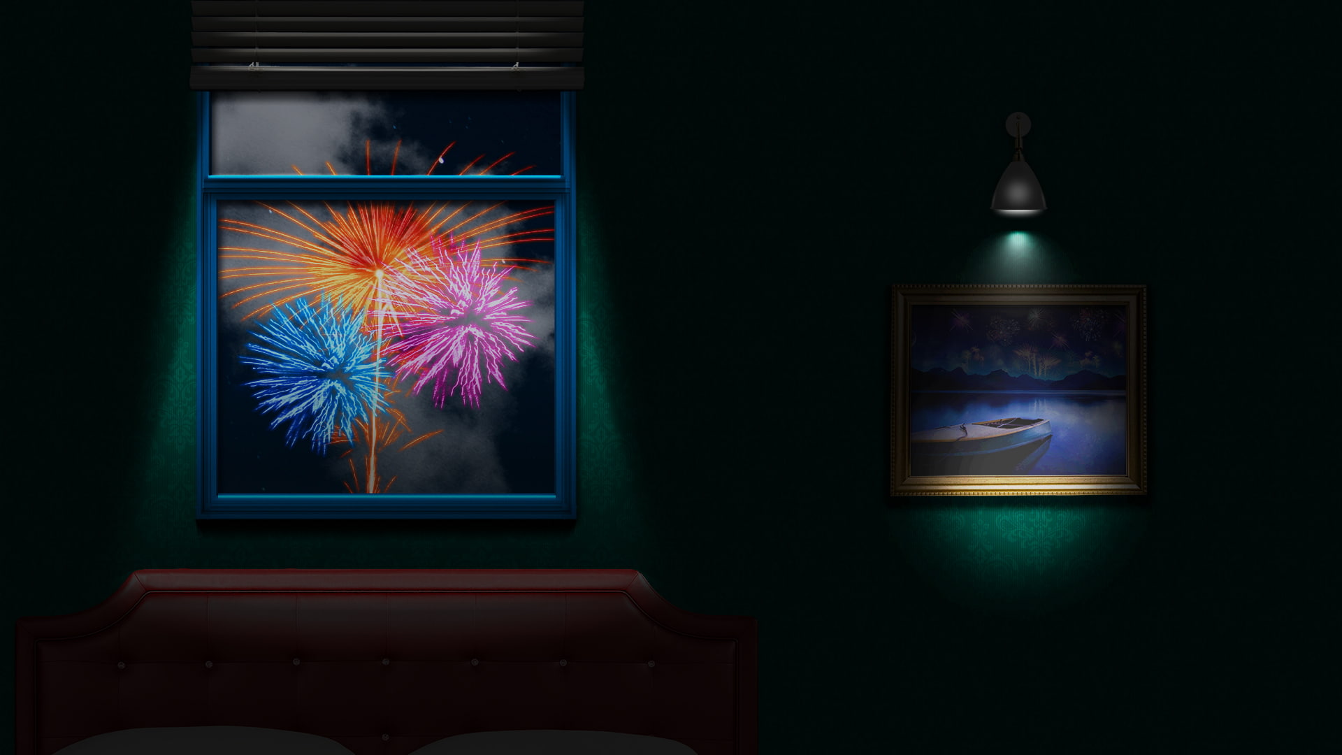 television set, domestic room, device screen, shape, multi colored, lighting equipment, window, picture frame, technology, dark, screen, night, architecture, HD Wallpaper