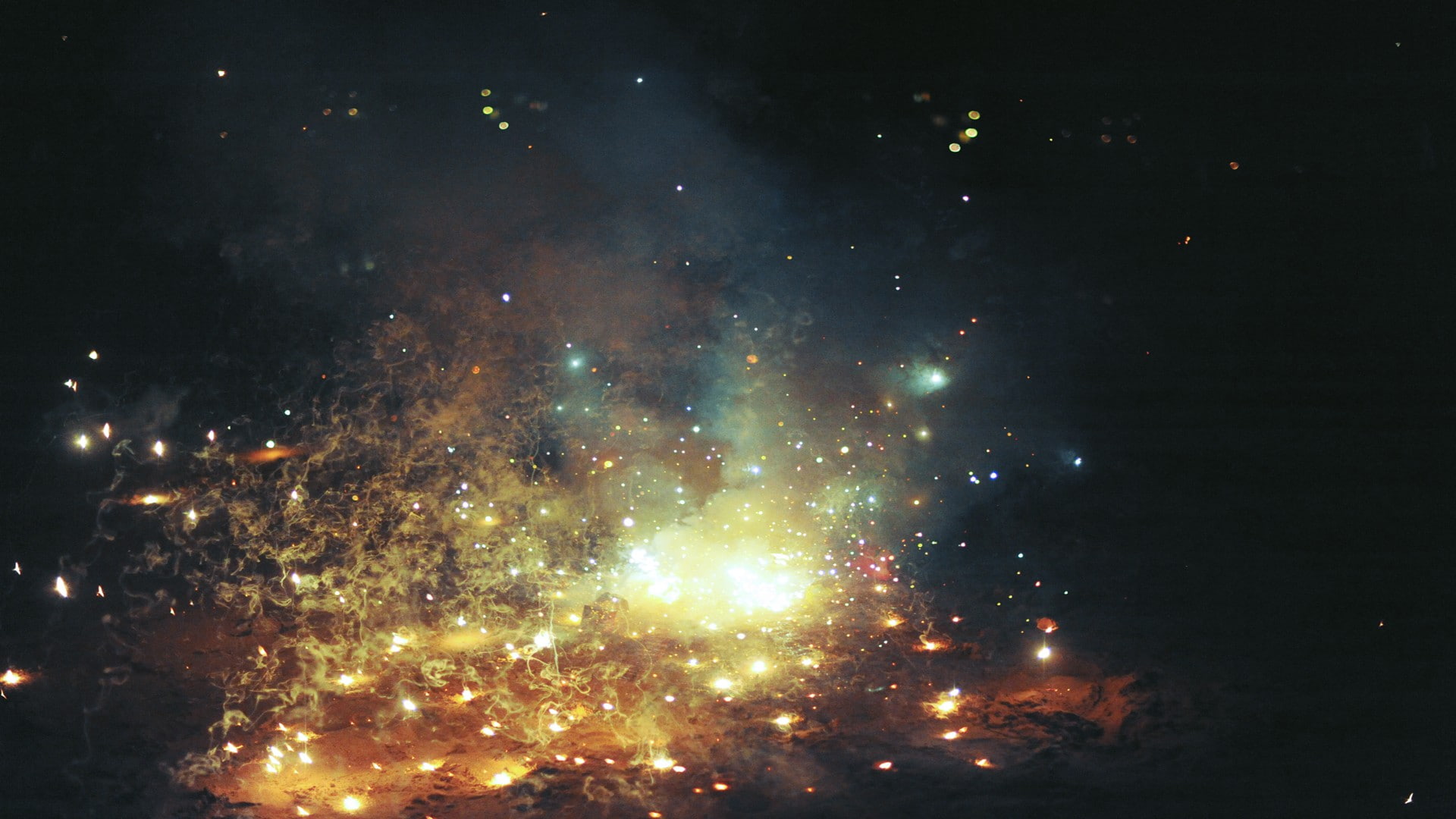 exploding, luminosity, firework display, illuminated, space, motion, no people, astronomy, nature, low angle view, event, smoke - physical structure, arts culture and entertainment, HD Wallpaper