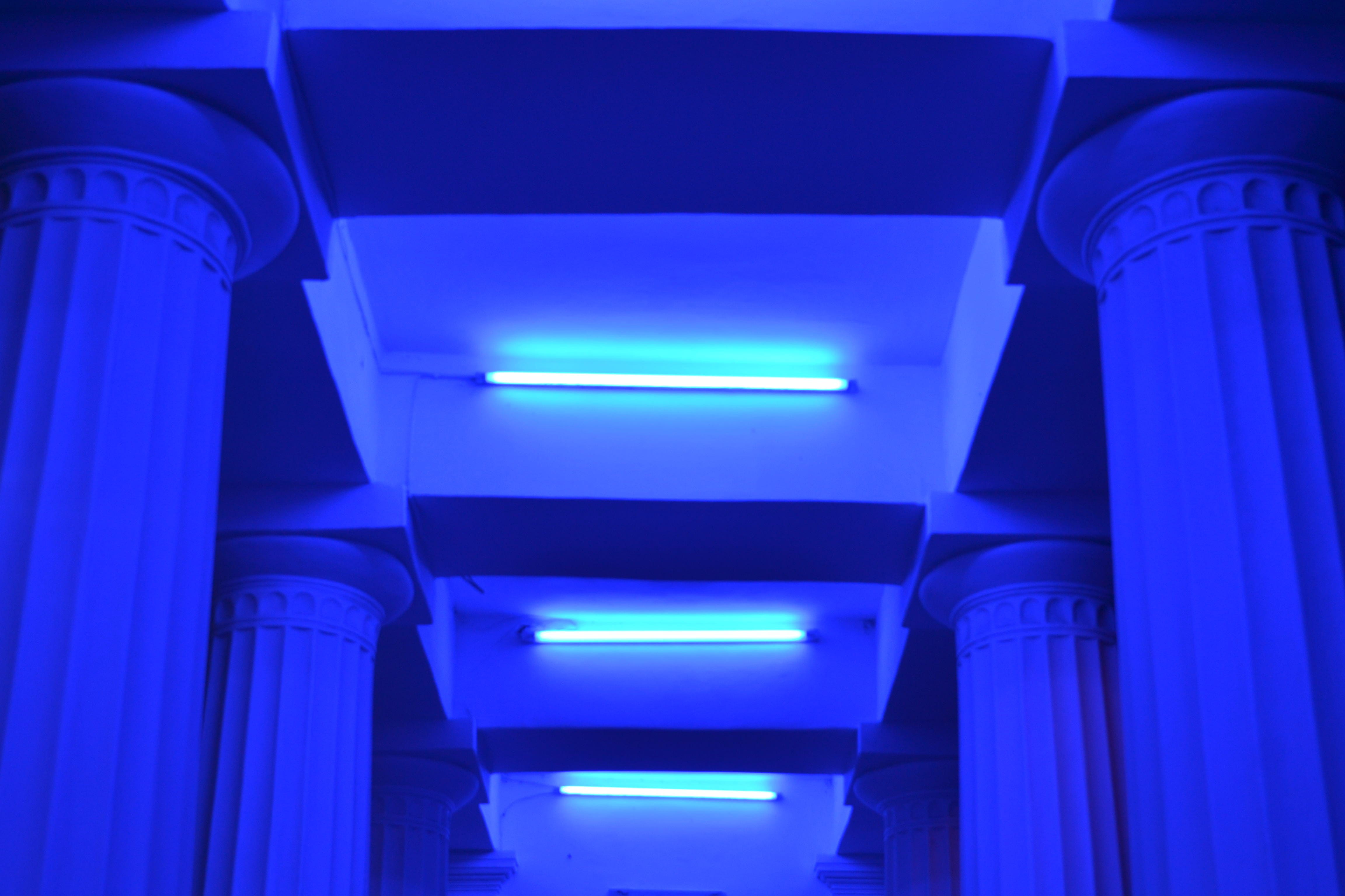 russia, blue, symmetry, minimalism, light - natural phenomenon, art, lighting equipment, no people, architecture, neon, light, technology, city, backgrounds, HD Wallpaper