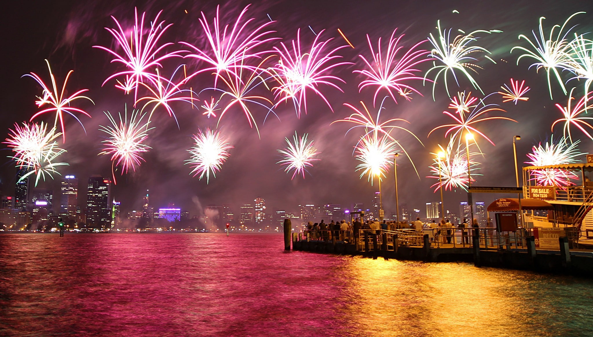 motion, outdoors, light, firework, building exterior, celebration, Australia, architecture, firework display, sky, no people, fireworks, colorful, 1080P, HD Wallpaper