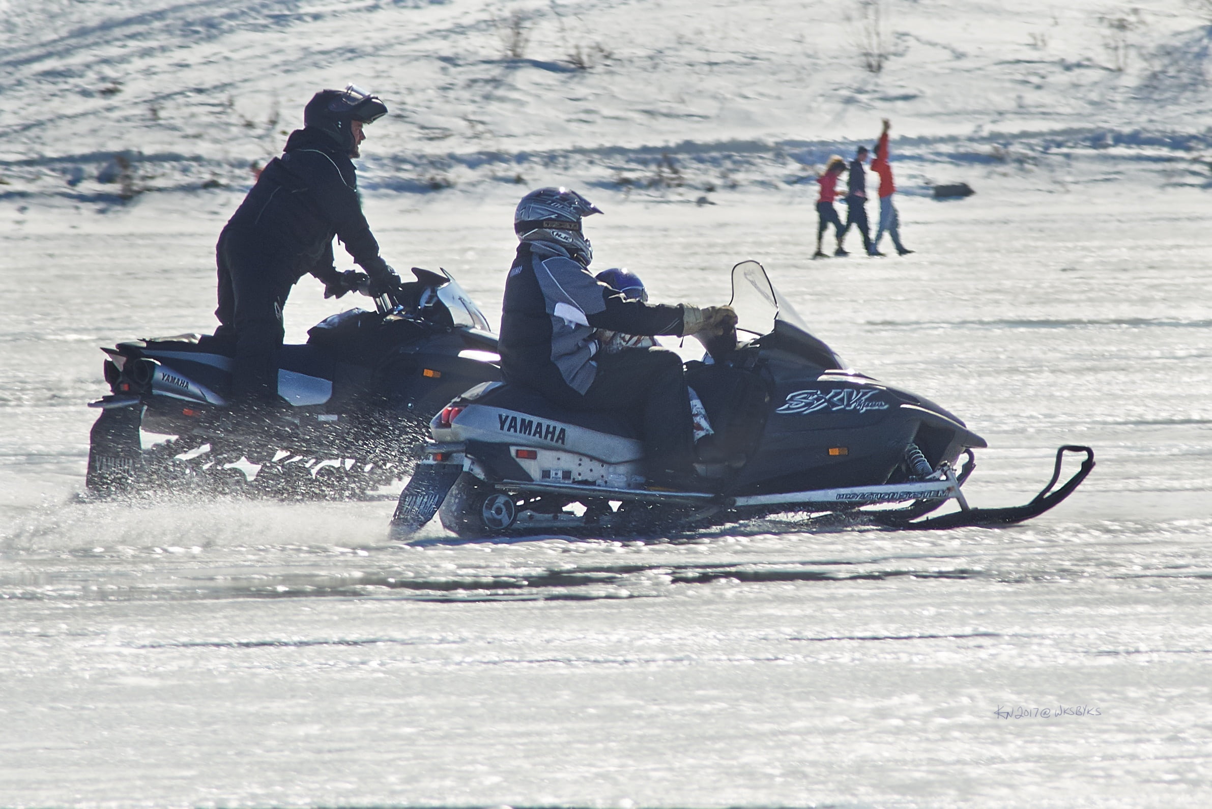 motion, holiday, sunlight, winter, snowmobile, athlete, tourism, vehicle, outdoor, action, 1080P, machine, two people, leisure activity, cold temperature, HD Wallpaper