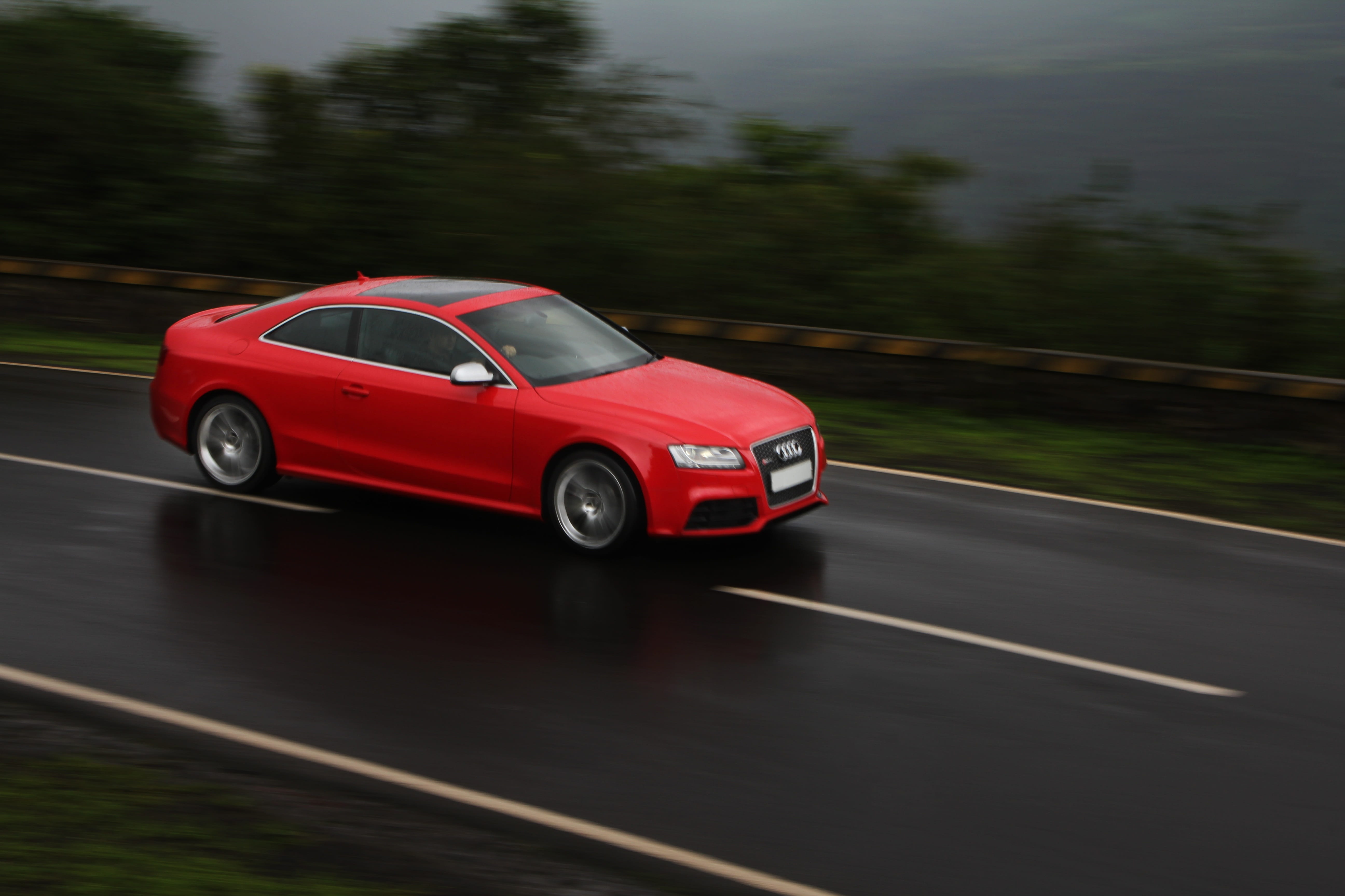 track, fast, motor vehicle, plant, 5K, black, red, trip, blurred motion, automobile, drive, blurred, road, vehicle, marking, street, Action, transportation, HD Wallpaper