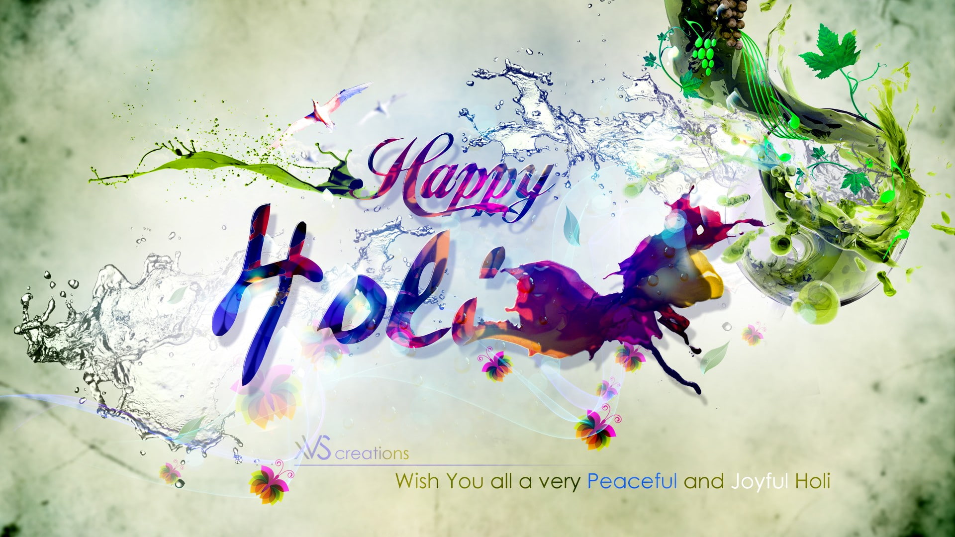 digital art, winter, Happy Holi, 1080P, HD Wallpaper