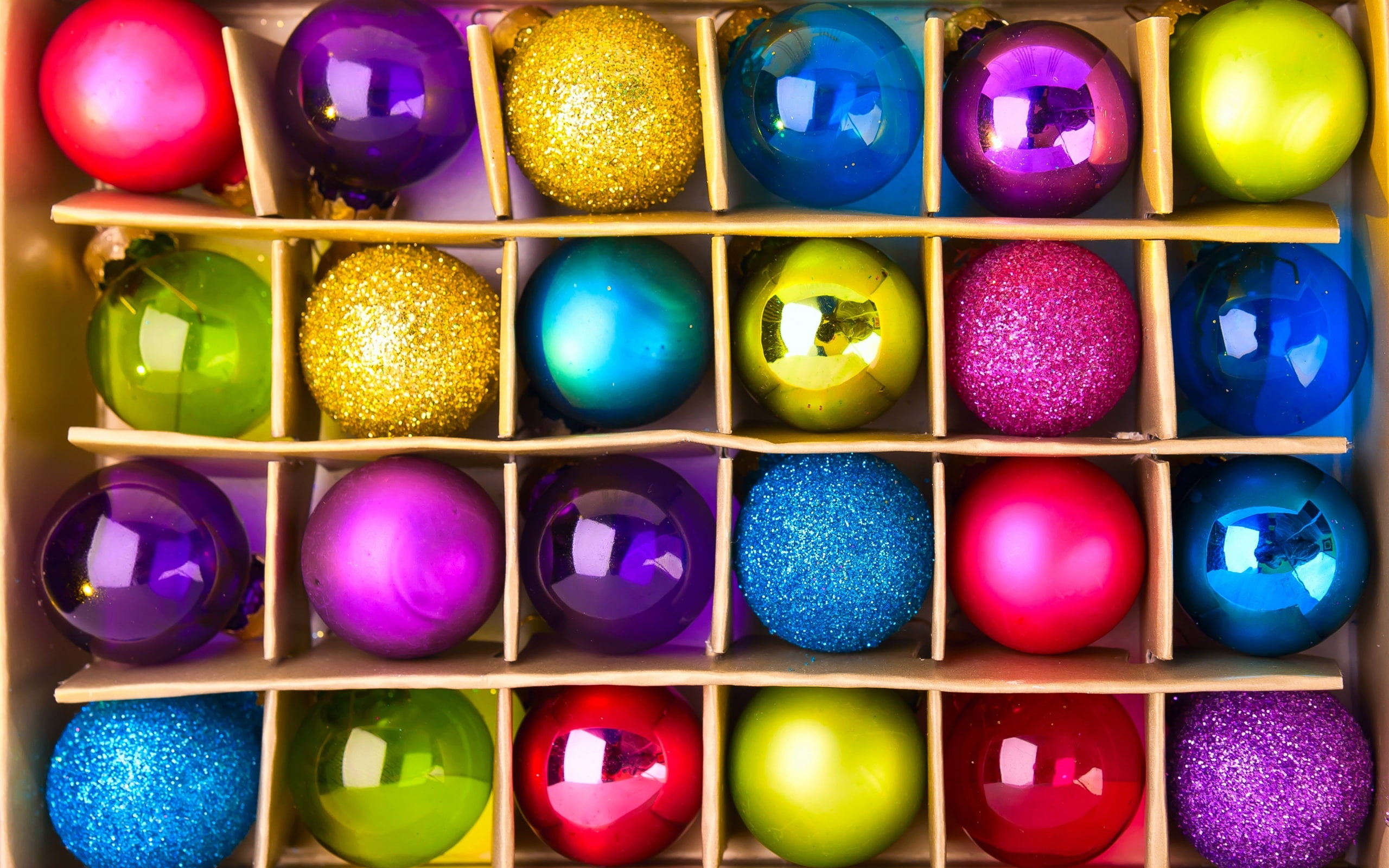 Christmas, Colorful, Festive, 2K, New, Balls, Year, HD Wallpaper