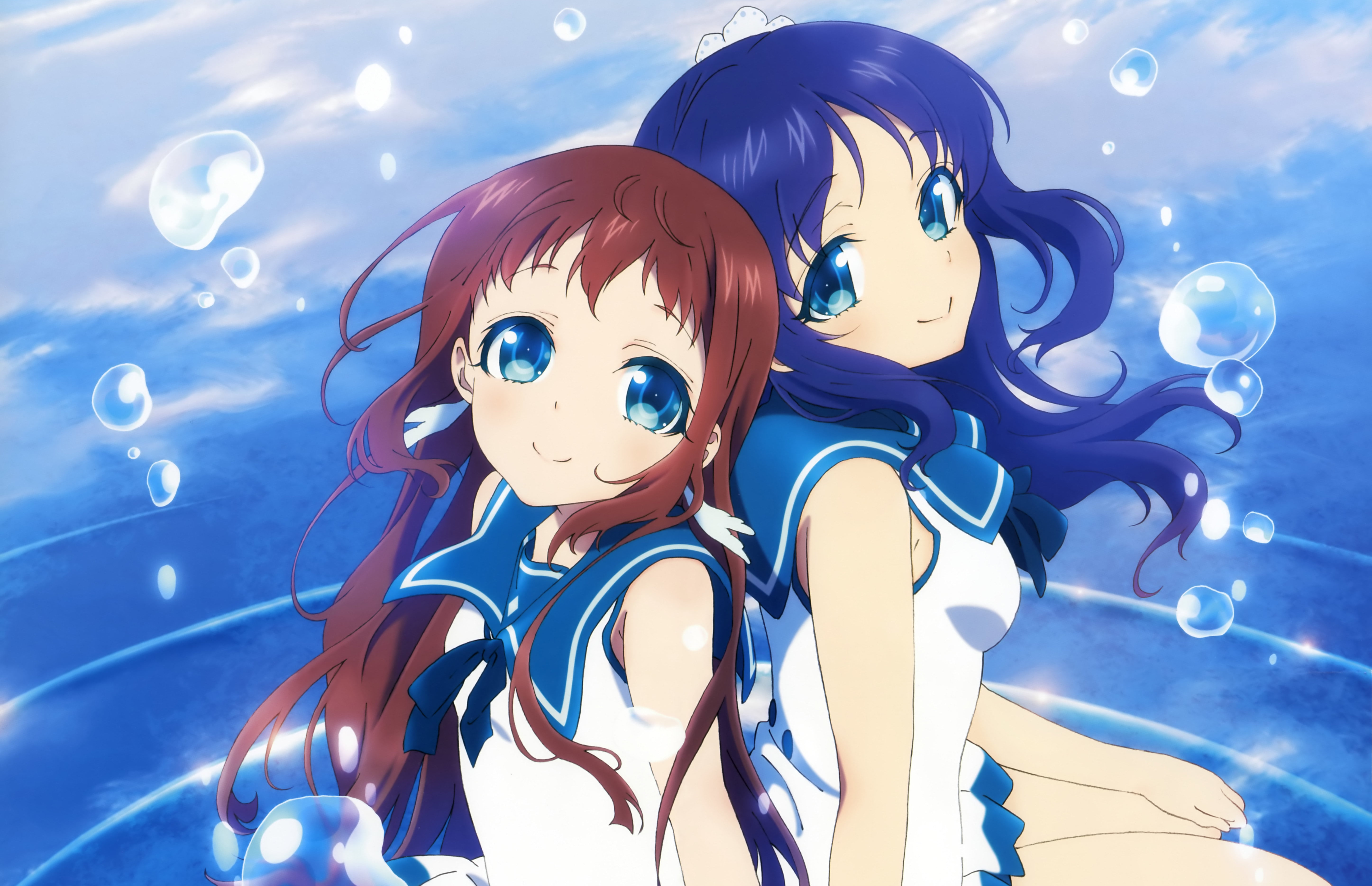 Manaka Mukaido, 5K, Anime, Nagi no Asukara, Chisaki Hiradaira, HD Wallpaper