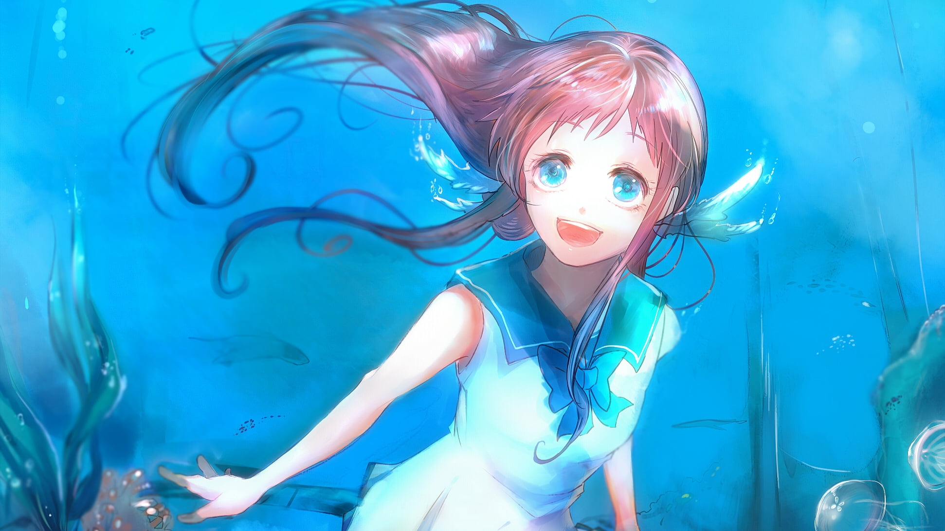 1080P, Anime, Manaka Mukaido, Nagi no Asukara, HD Wallpaper