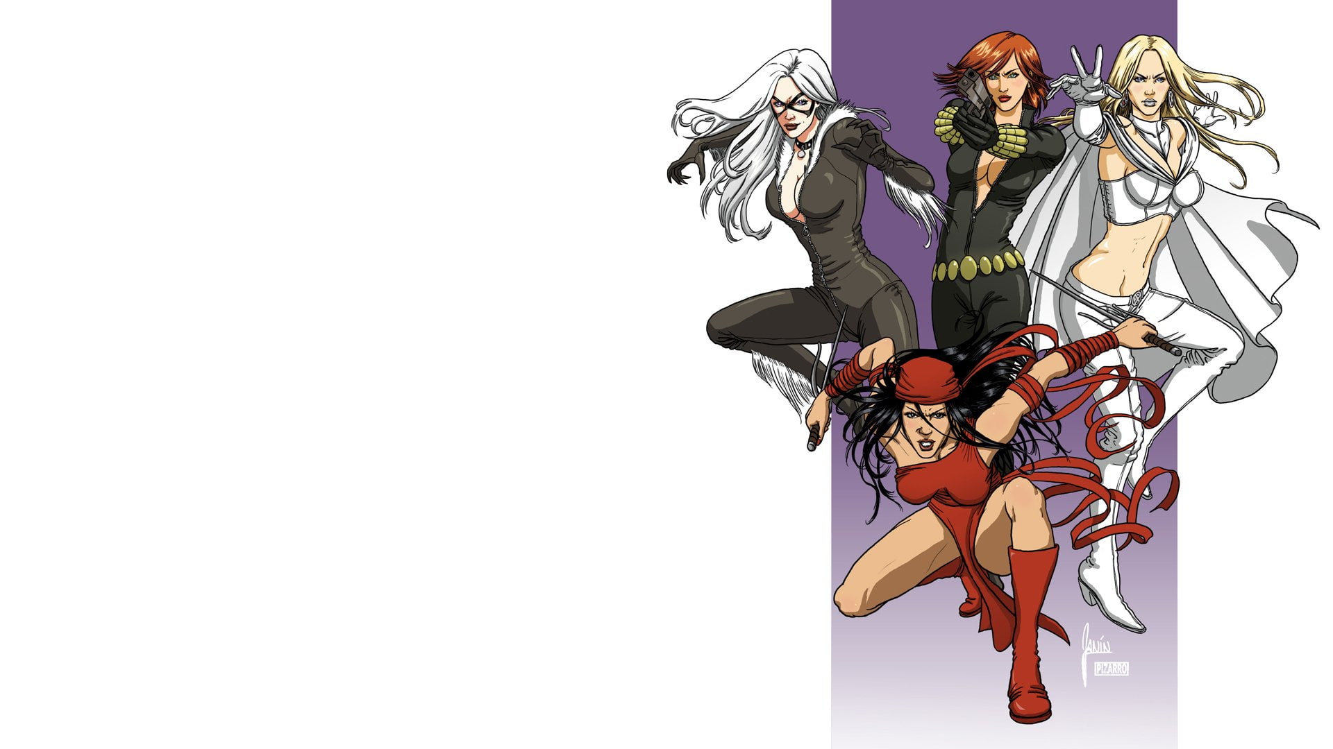 Black Widow, Elektra (Marvel Comics), Comics, Black Cat (Marvel Comics), Jean Grey, Collage, 1080P, HD Wallpaper