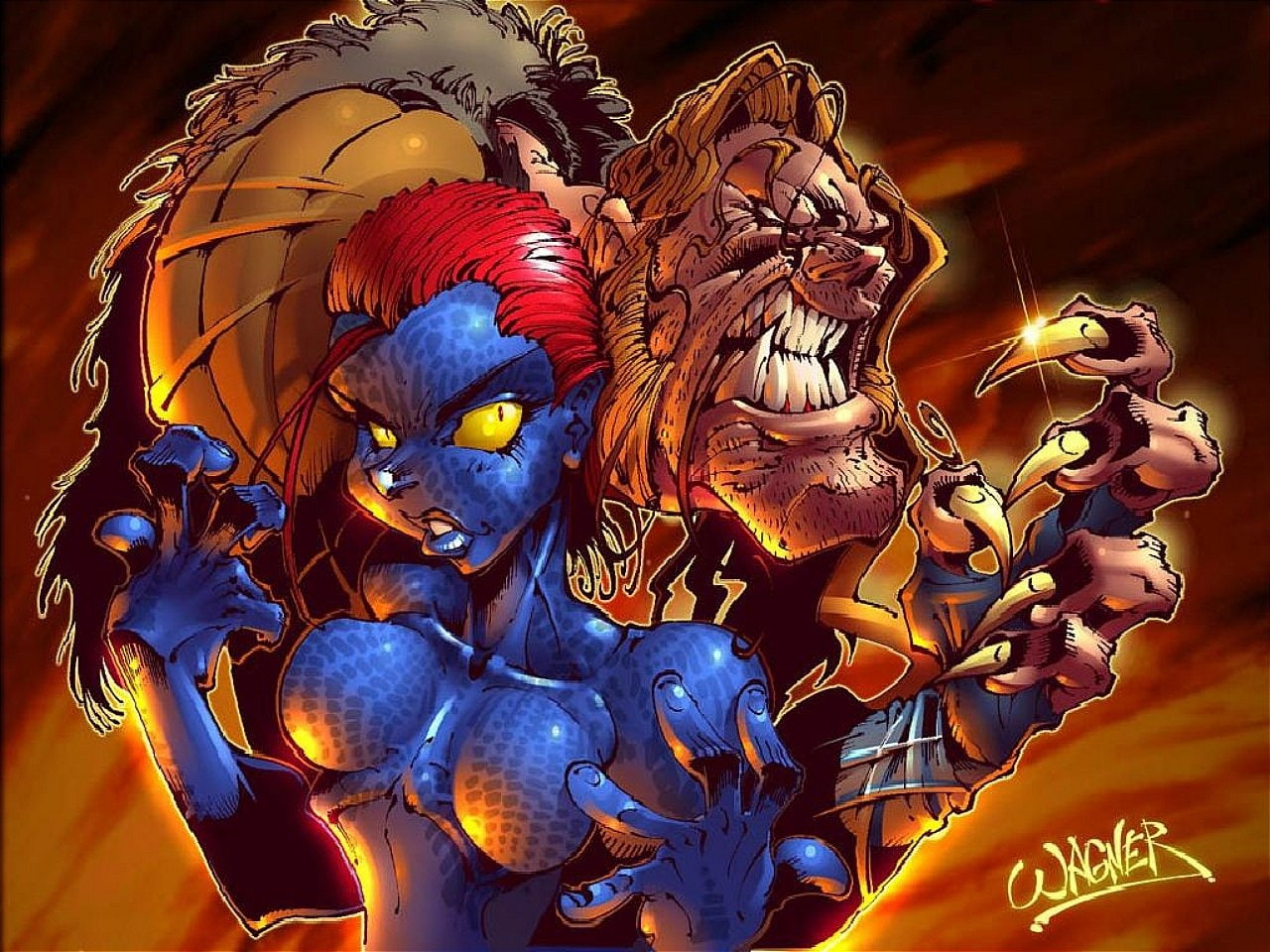 Sabertooth, Mystique (Marvel Comics), X-Men, 720P, HD Wallpaper