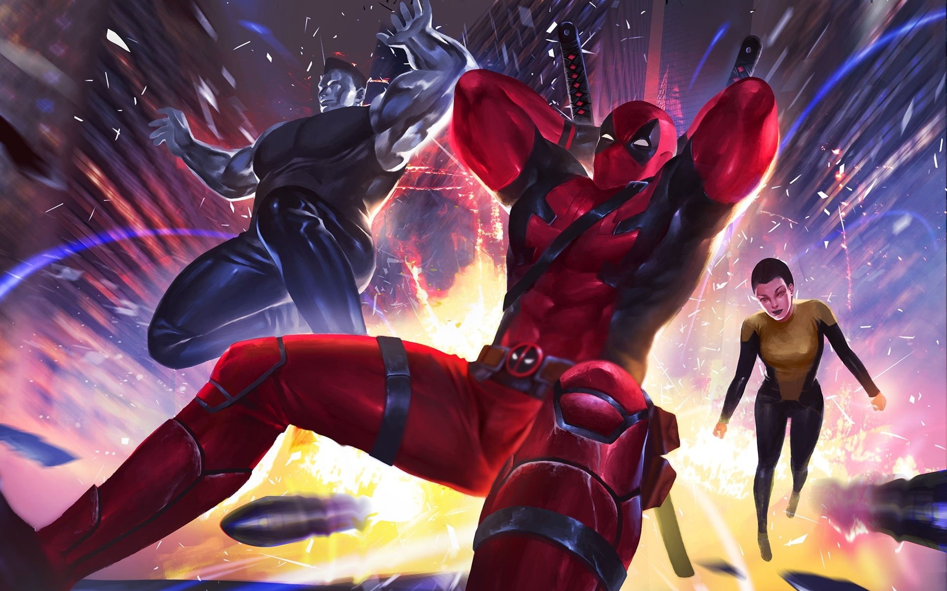 1080P, Deadpool, Negasonic Teenage Warhead, Marvel Comics, Colossus, Comics, HD Wallpaper