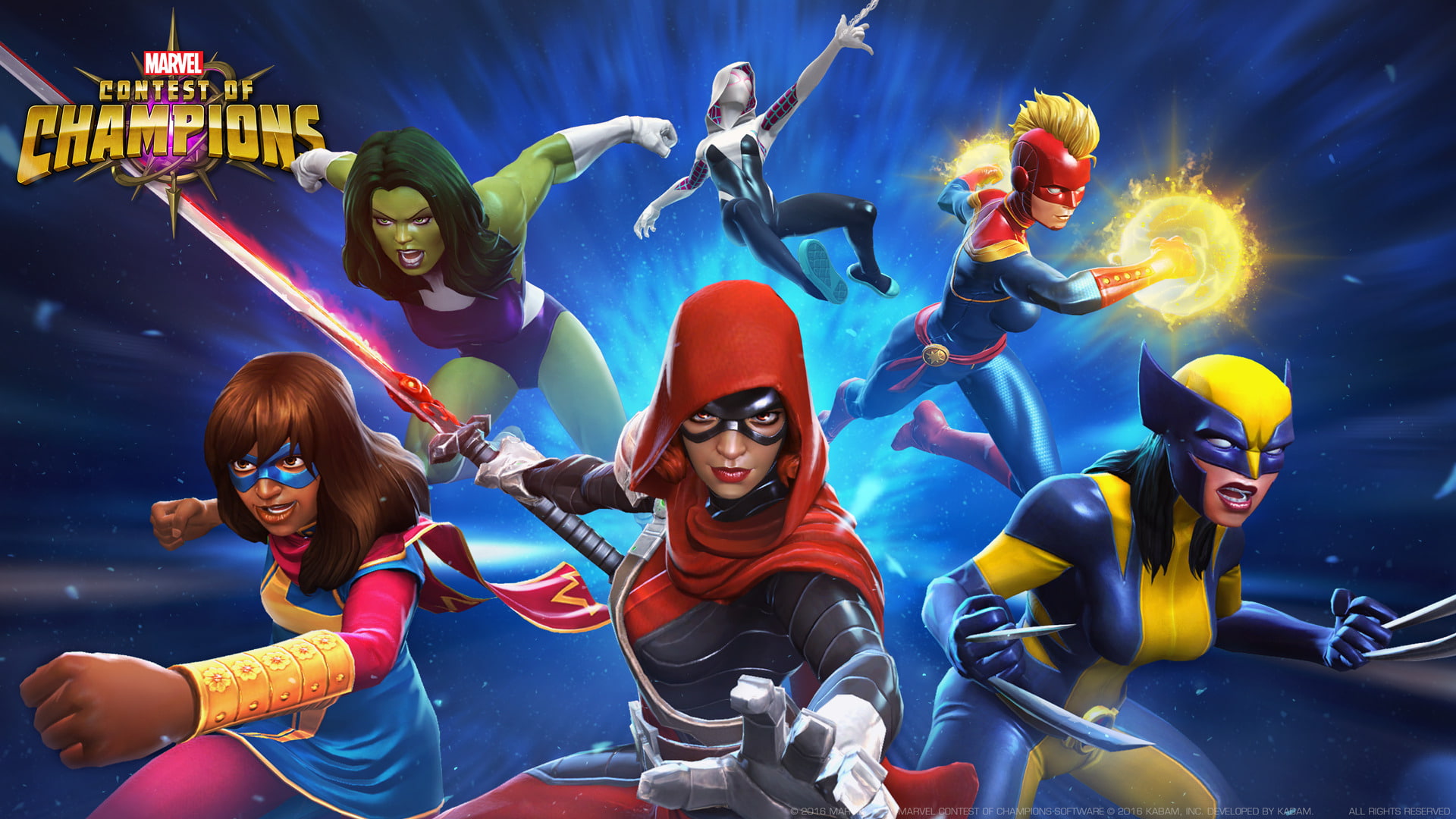 MARVEL Contest of Champions, Spider-Gwen, X-23, 1080P, Video Game, She-Hulk, HD Wallpaper