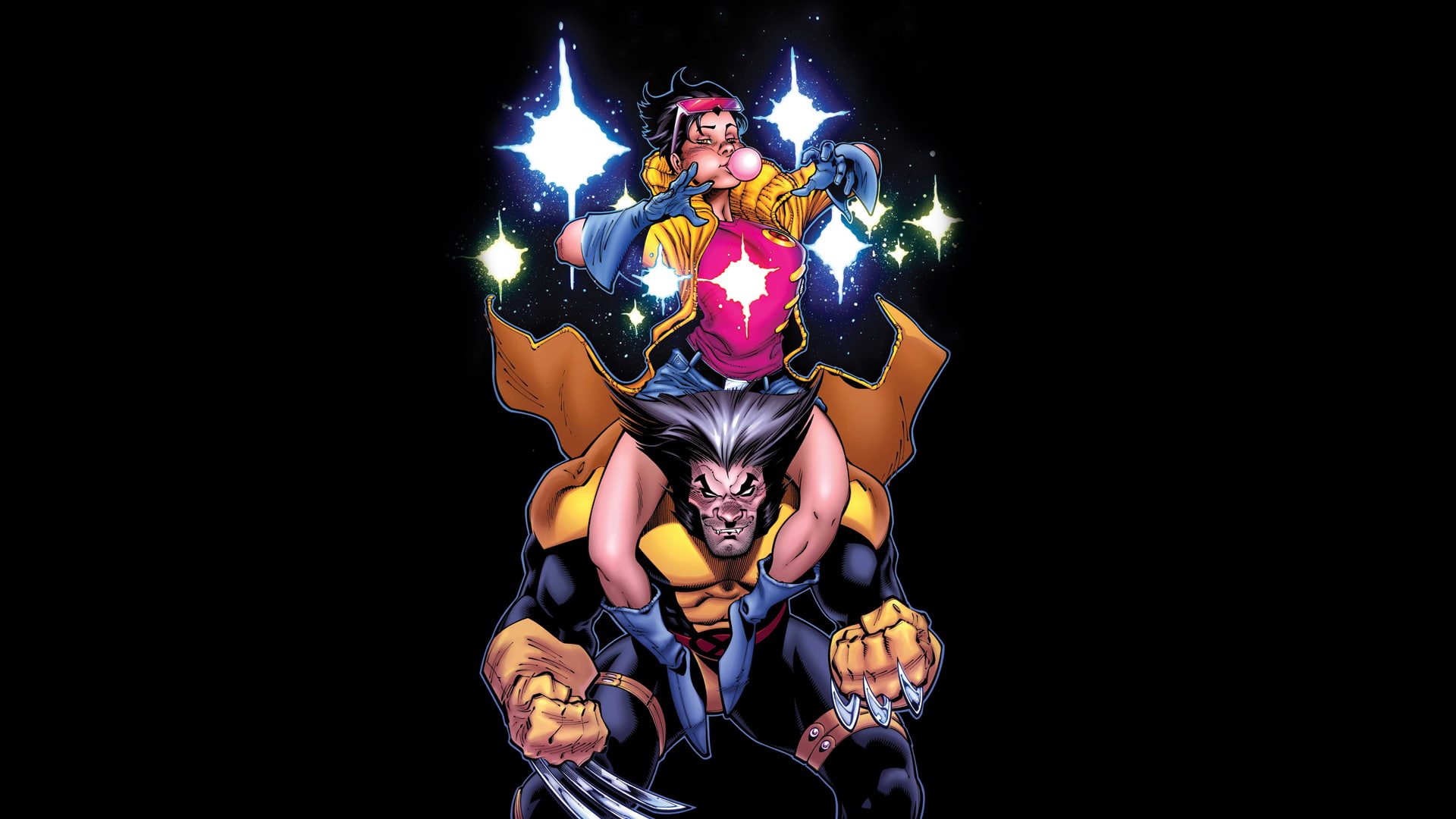jubilee, wolverine, 1080P, x men, black, HD Wallpaper
