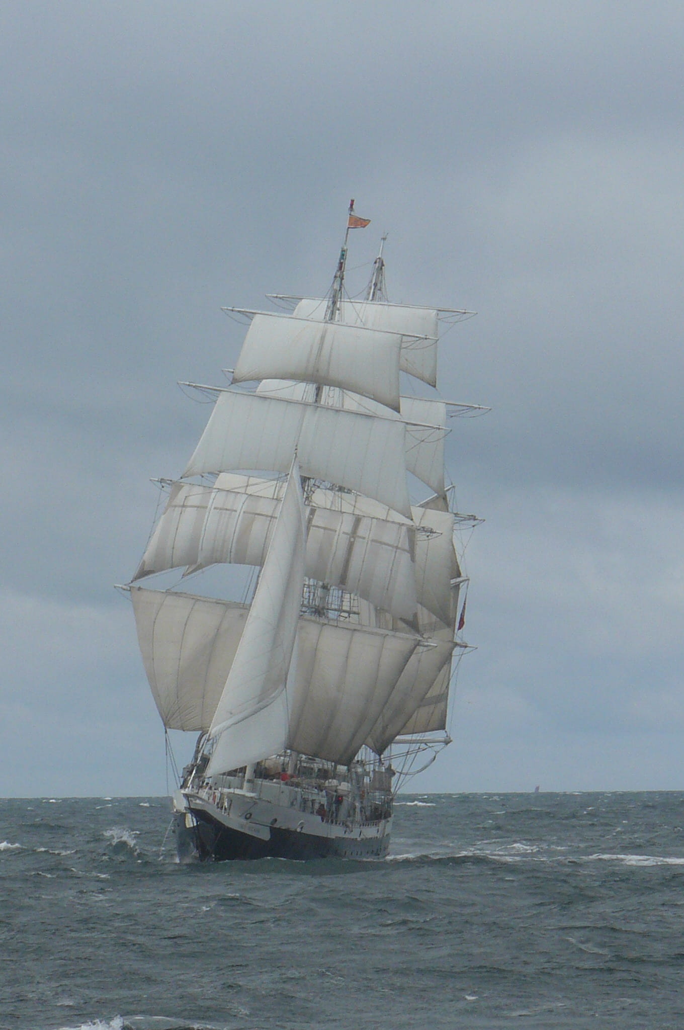 luxury, maritime, rigging, 1080P, cruise, Sailing, ocean, nautical vessel, water, nature, Sea, white, brown, sail, lord nelson 2, cloud - sky, mode of transportation, Phone HD Wallpaper