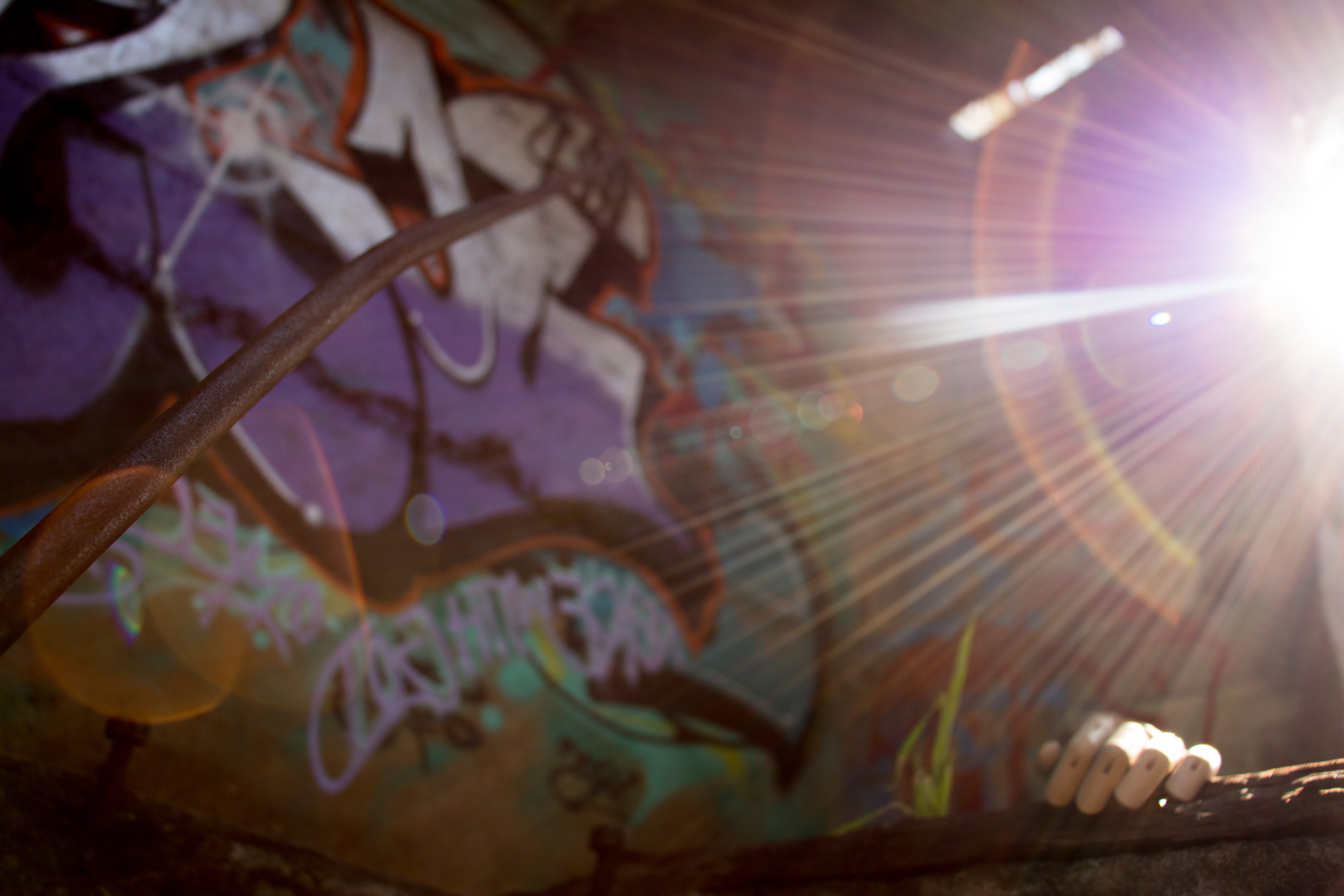 light, creativity, sunspot, built structure, ruin, australia, graffiti, close-up, no people, gooseberry hill, purple, communication, multi colored, outdoors, HD Wallpaper