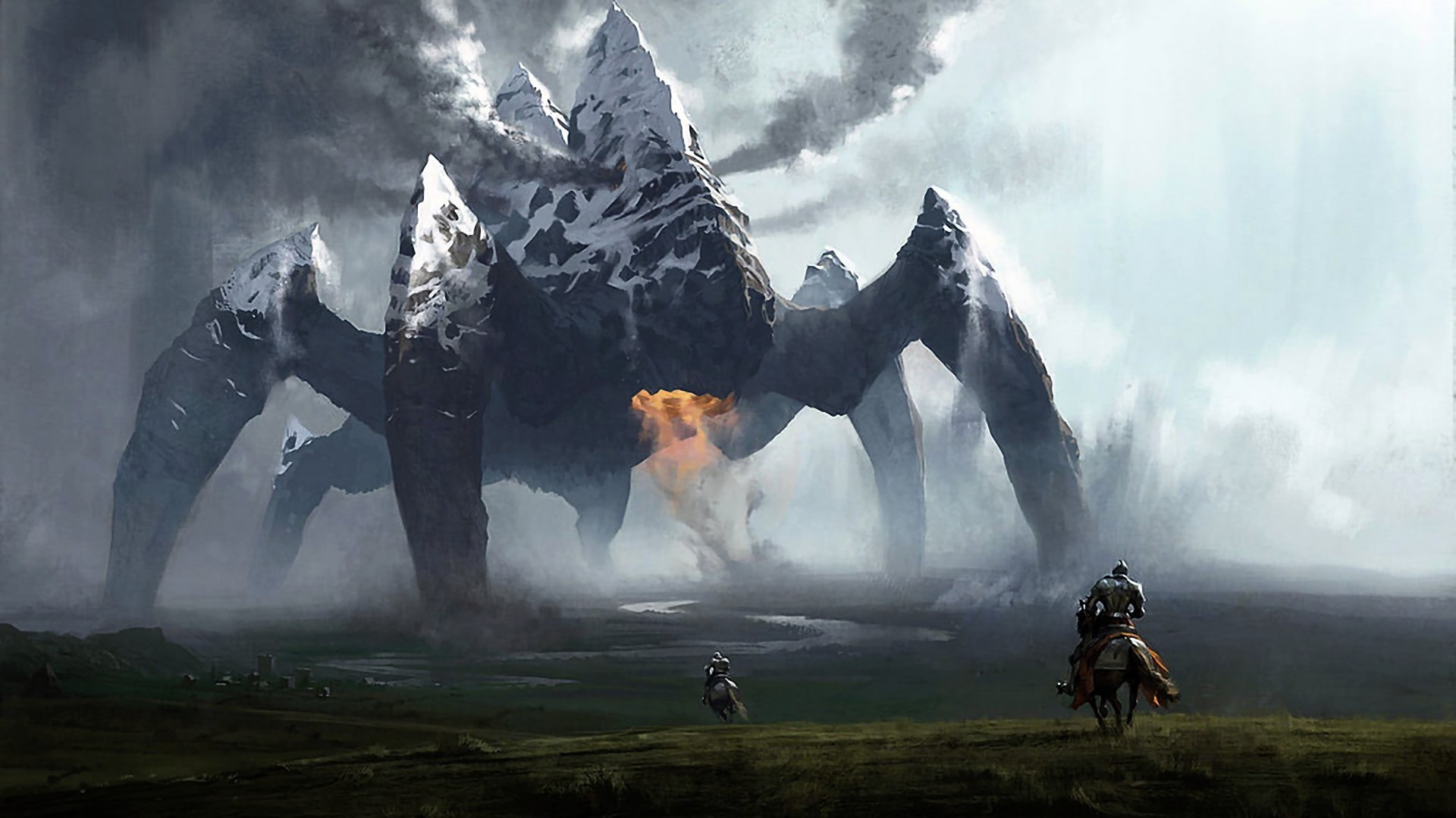 art, fantasy, x, knights, abstract, rock, hd, colossus, 1080P, artwork, HD Wallpaper