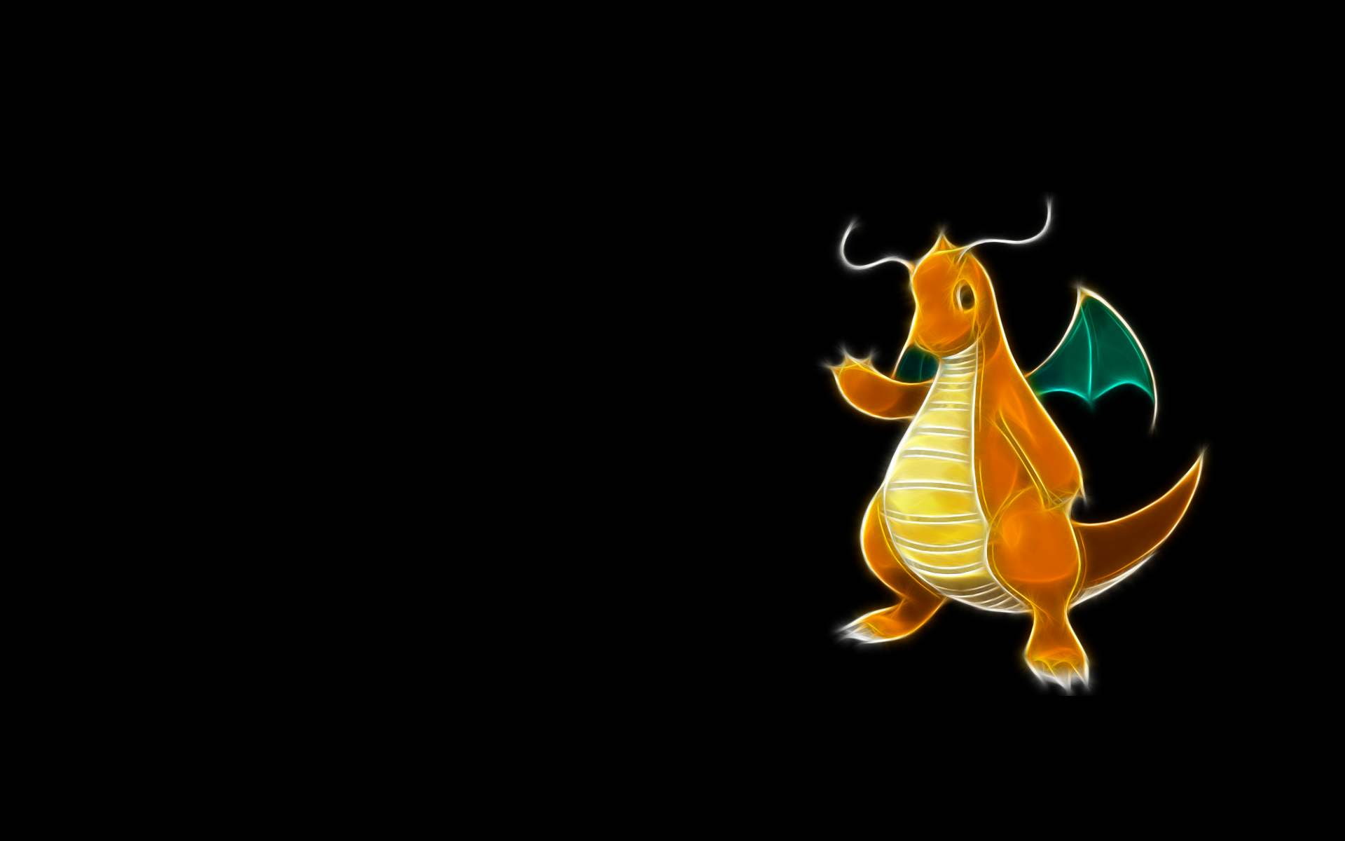 1080P, background, dragonite, black background, black, anime, HD Wallpaper