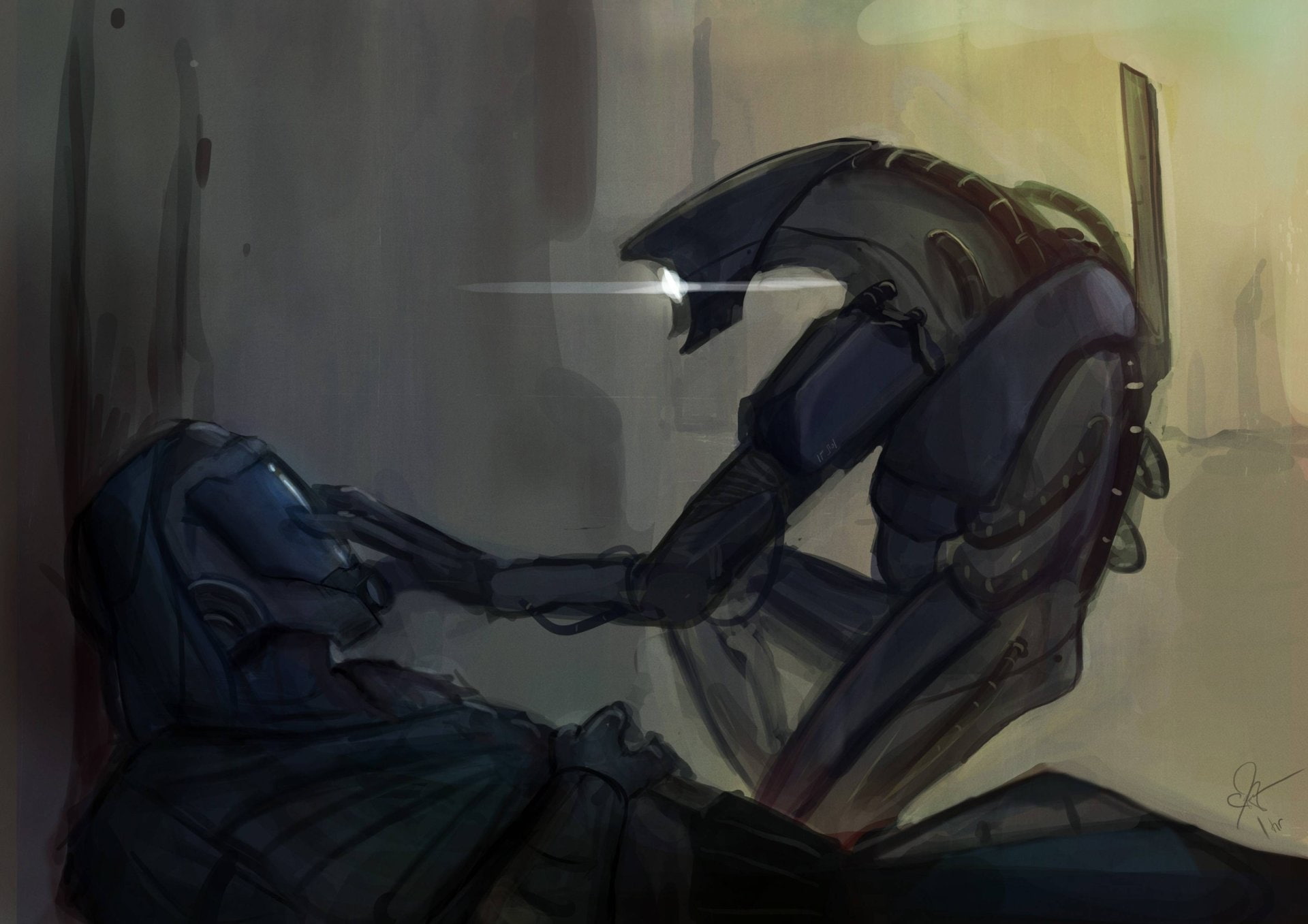 1080P, Mass Effect, Geth (Mass Effect), Quarian (Mass Effect), HD Wallpaper