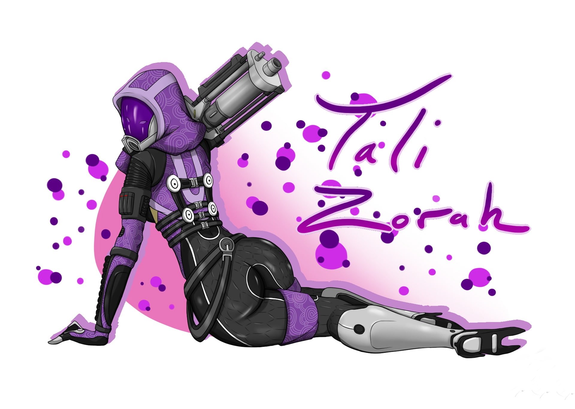 tali, Drill, Glubinny Zorah nar Rayya, Quarian, 1080P, weapons, mass effect, costume, helmet, HD Wallpaper