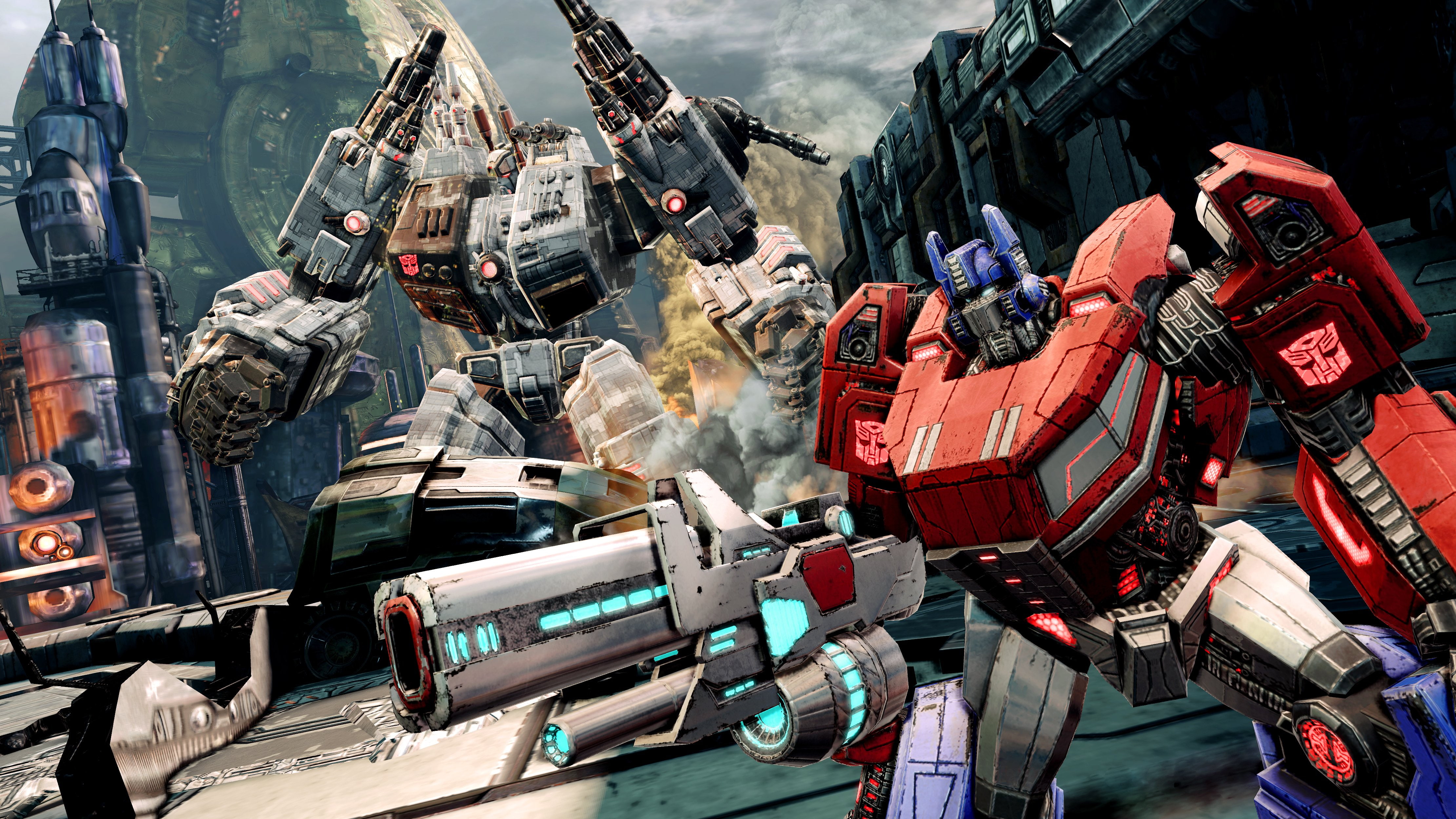 sci-fi, fall, mecha, cybertron, fighting, shooter, 4K, transformers, action, HD Wallpaper