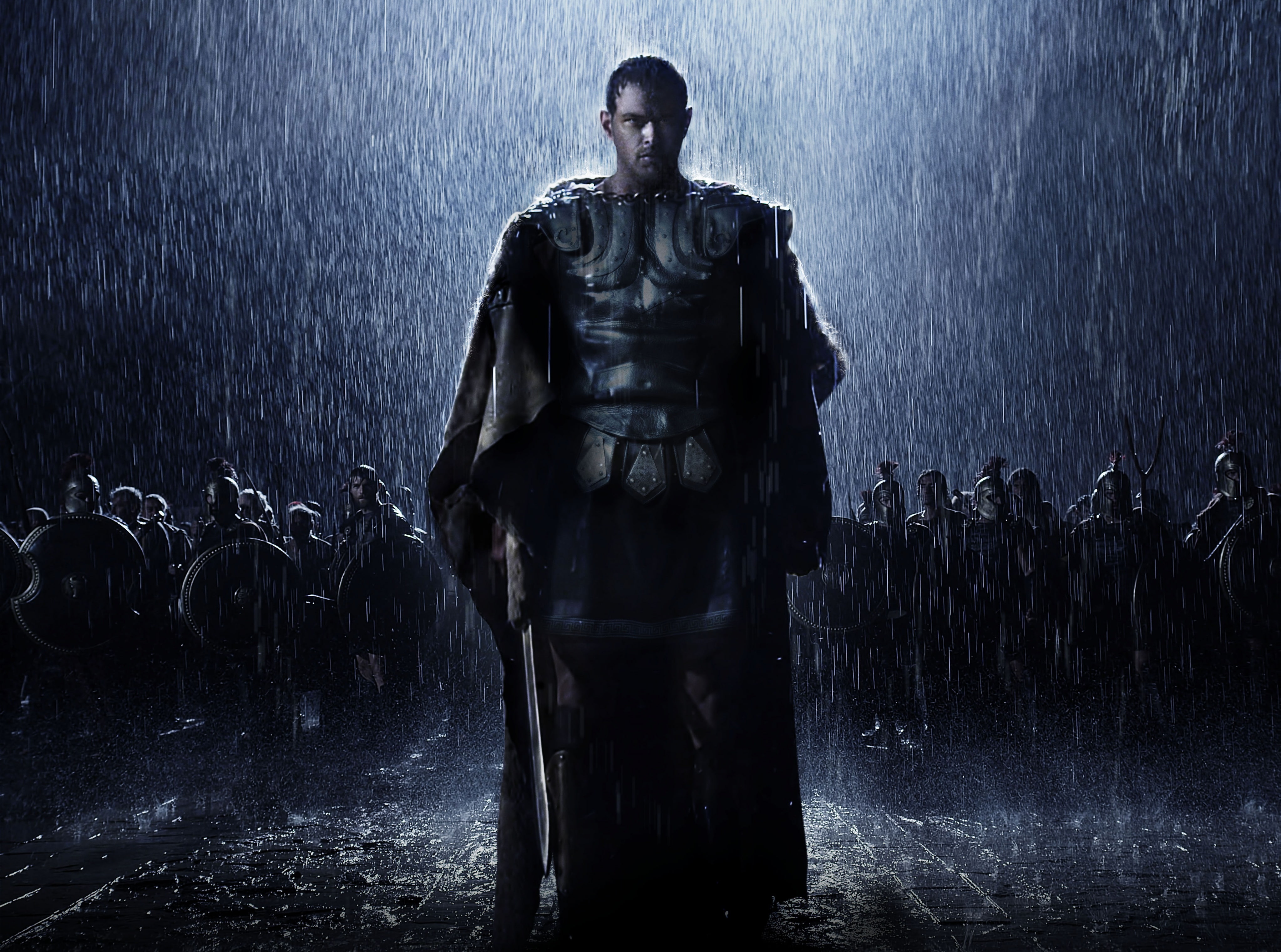 rear view, rain, Movies, mythical, 2014, protection, Other Movies, men, hero, Epic, rainy season, Greek, 4K, nature, government, standing, swordsman, HD Wallpaper