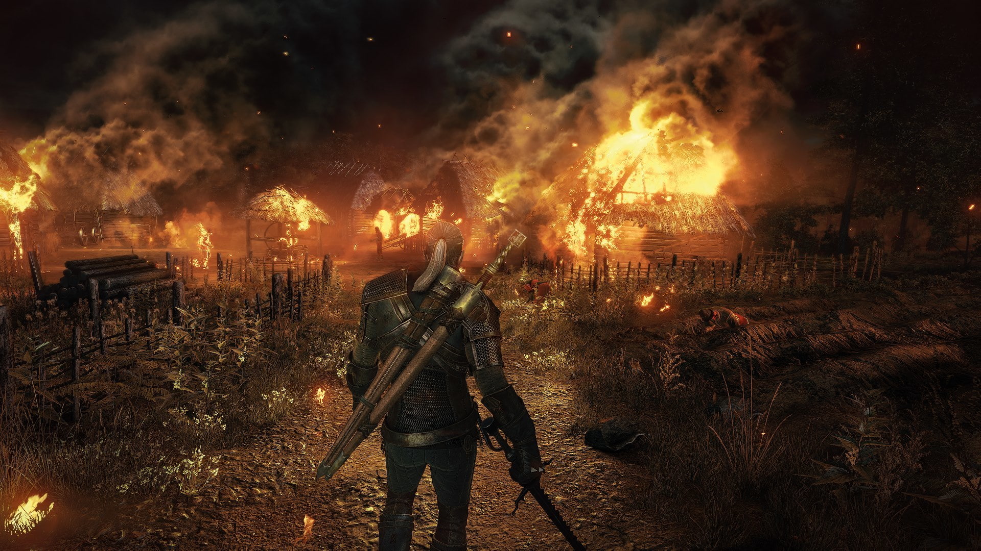 witcher 3, the Witcher, withcer 3: wild hunt, The Witcher 3: Wild Hunt, Geralt, CD Projekt RED, beard, sword, 1080P, Andrzej Sapkowski, HD Wallpaper
