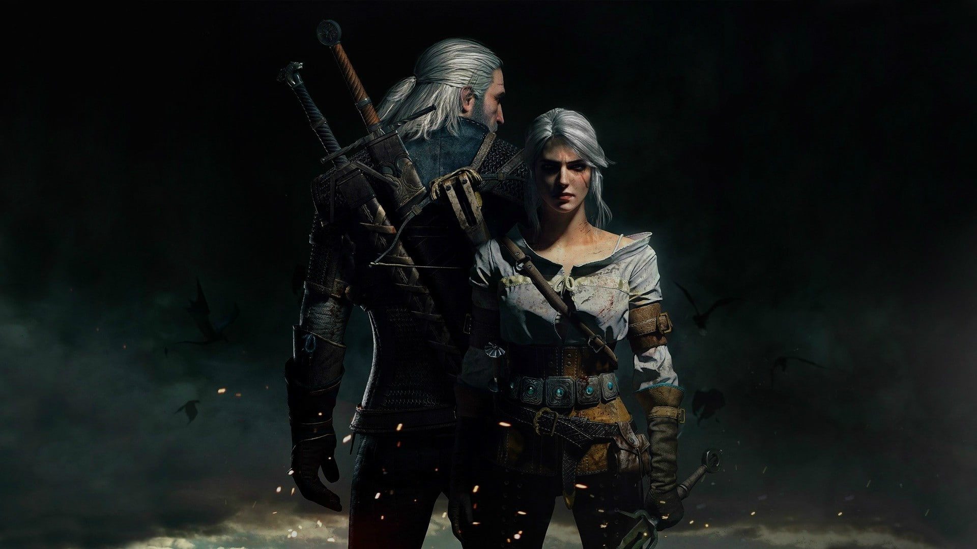 1080P, three quarter length, looking, black background, women, video games pc gaming the witcher geralt of rivia cirilla fiona elen riannon the witcher 3 wild hunt andrzej sapkowski rpg cd projekt red, HD Wallpaper