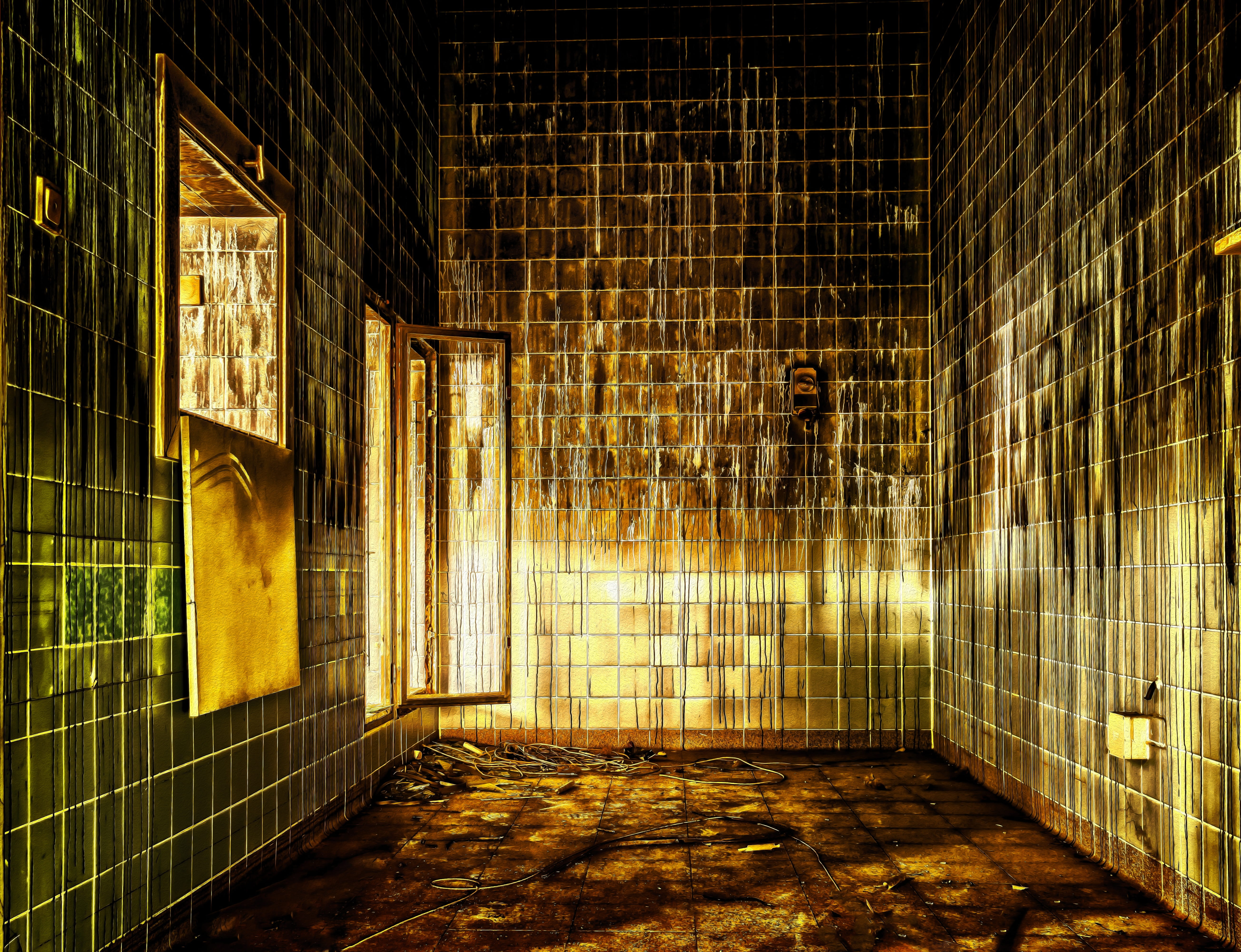abandoned places, gloomy, absence, flooring, shadow, operate, leave, atmosphere, lost places, nature, hospital, run down, wall - building feature, photo, HD Wallpaper