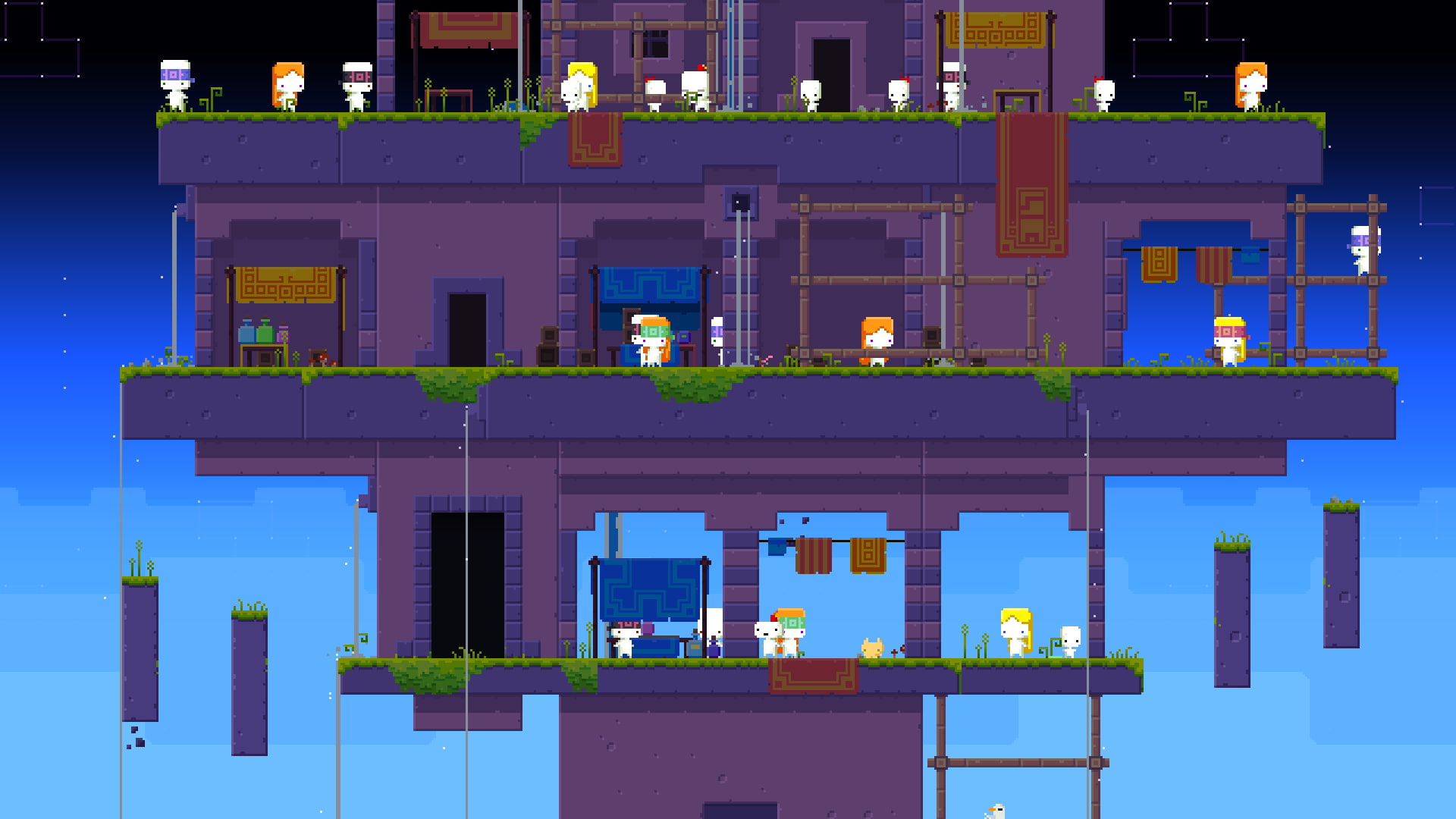 1080P, blue, Fez, night, nature, building, window, outdoors, city, architecture, reflection, sky, multi colored, technology, building exterior, business, HD Wallpaper