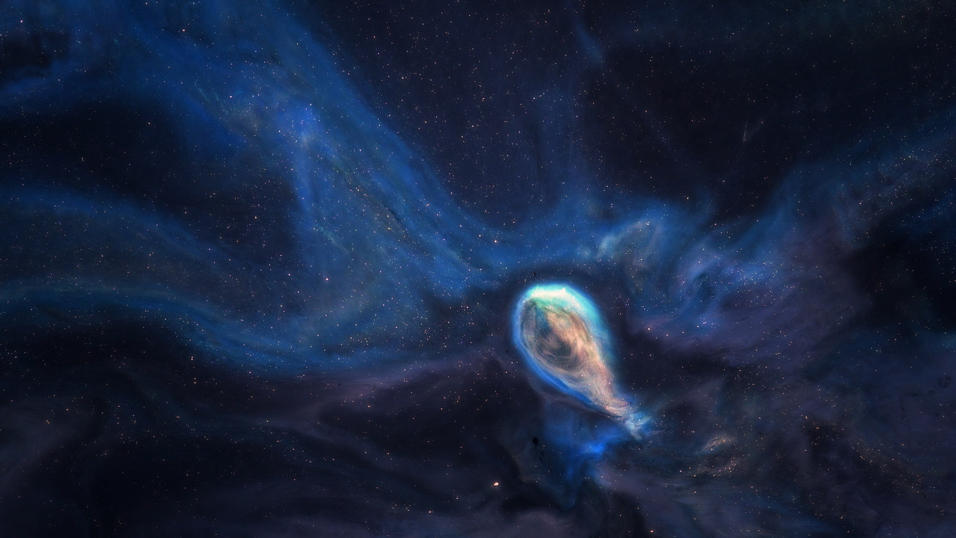 space, stars, abstract, space art, Davy Evans, 1080P, HD Wallpaper