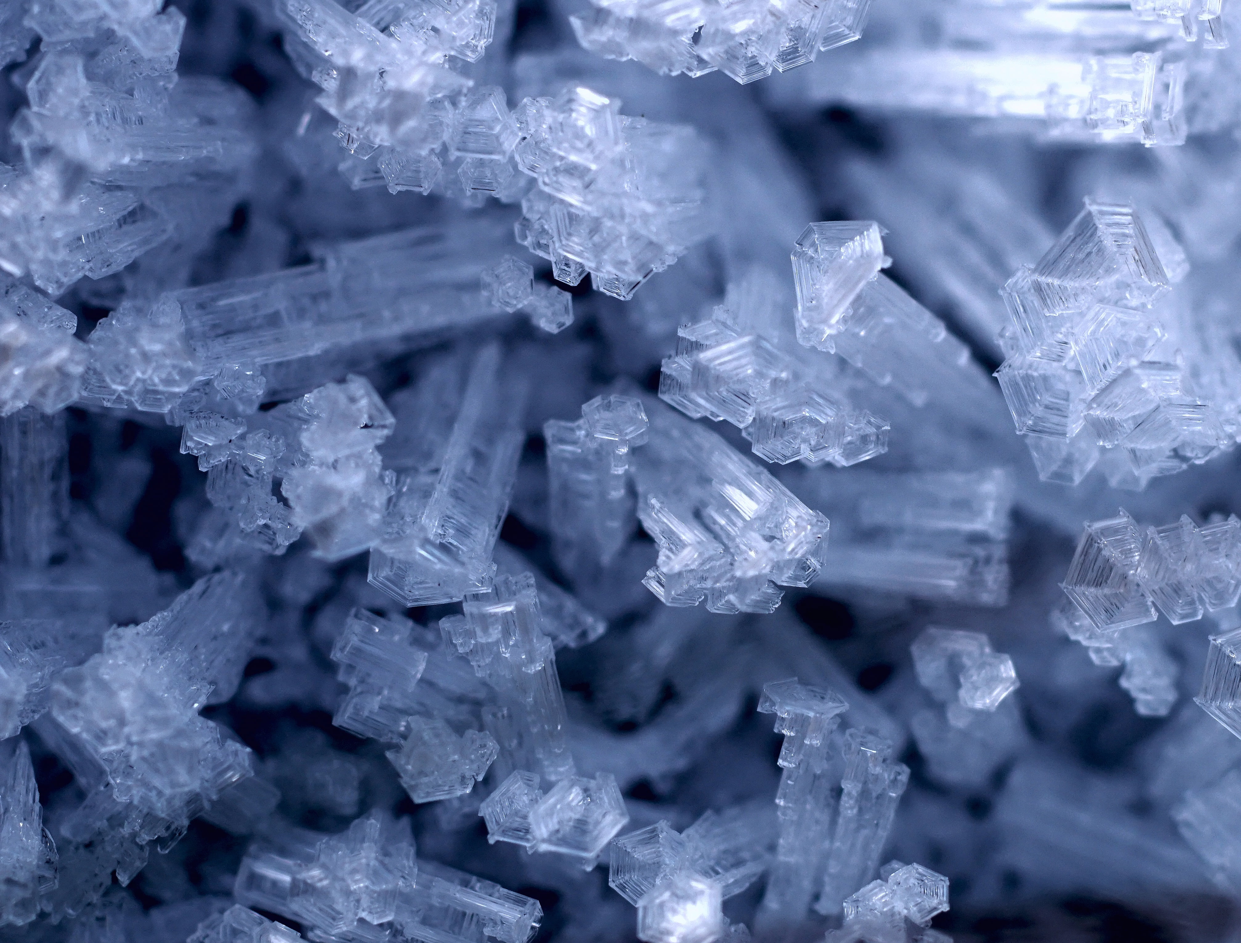 blue, cold, ice crystal, indoors, winter, science, meadow, winter impressions, ice cube, winter magic, clear, winter time, glass, healthcare and medicine, HD Wallpaper