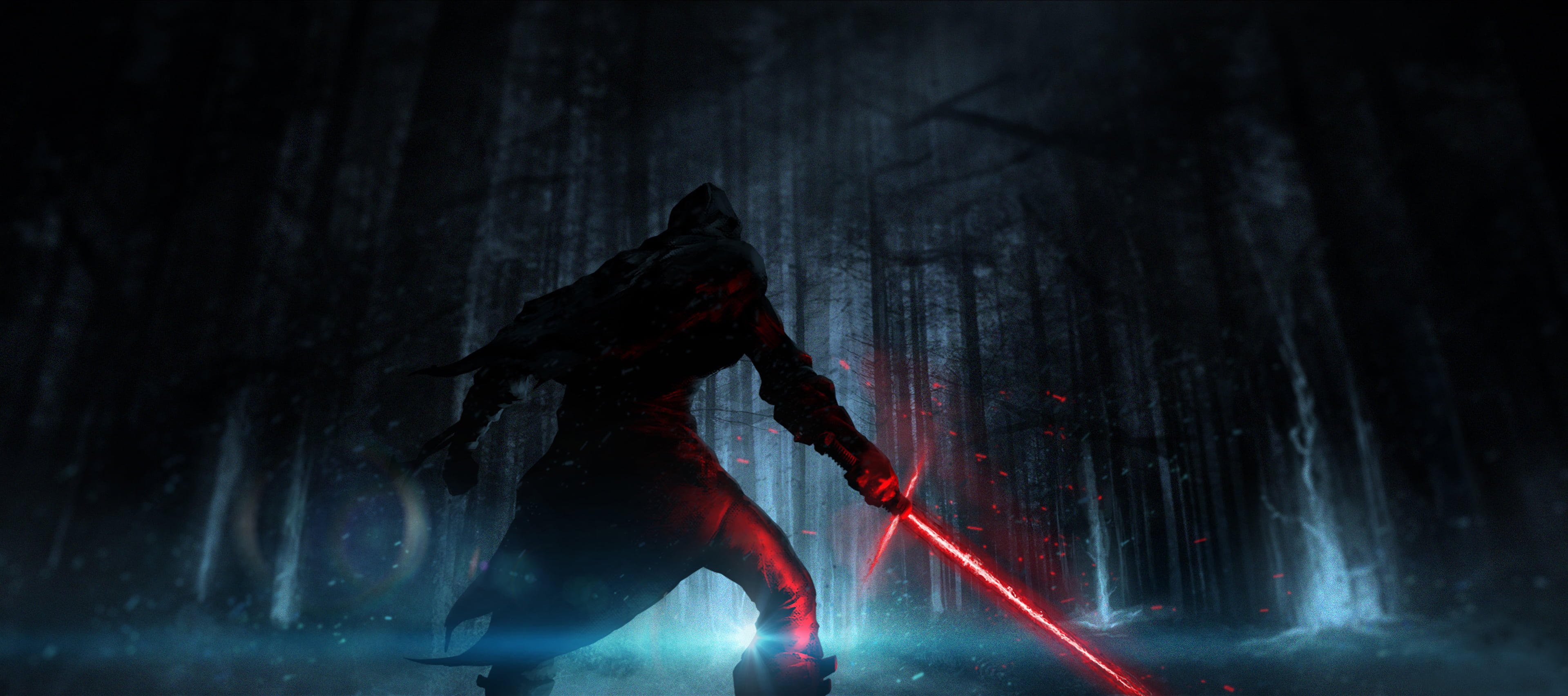 dancing, art, red, The Force Awakens, cover, black Color, full length, motion, emotion, horror, 2K, adult, performance, helmet, illuminated, silhouette, HD Wallpaper