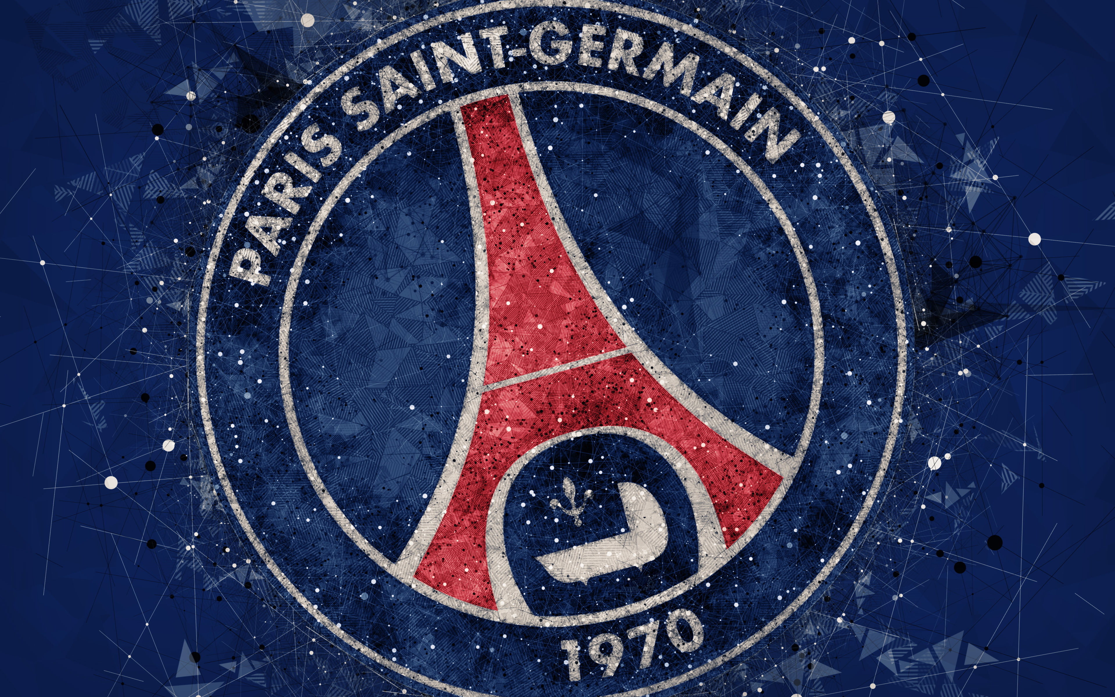 Logo, Soccer, Paris Saint-Germain F.C., 4K, HD Wallpaper