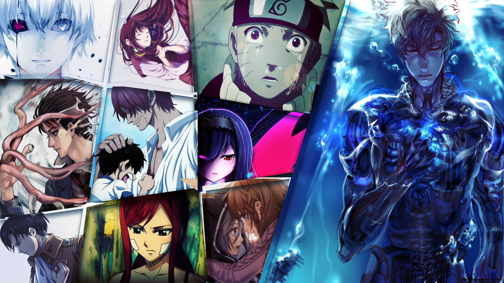 Accel World, representation, market, variation, disguise, for sale, Attack on Titan, sale, Crossover, indoors, large group of objects, piece, Ken Kaneki, HD Wallpaper